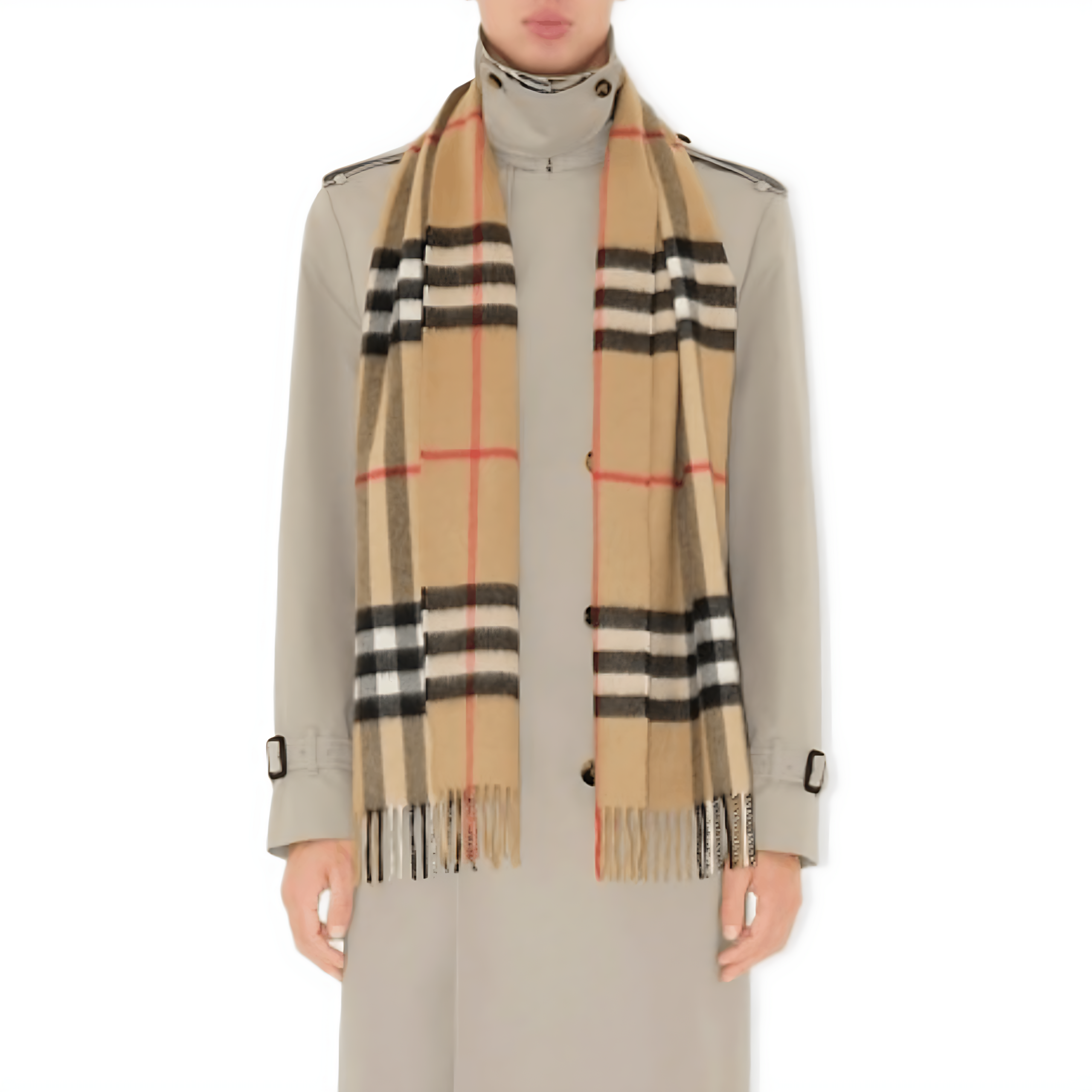 Écharpe Burberry Check cachemire Beige