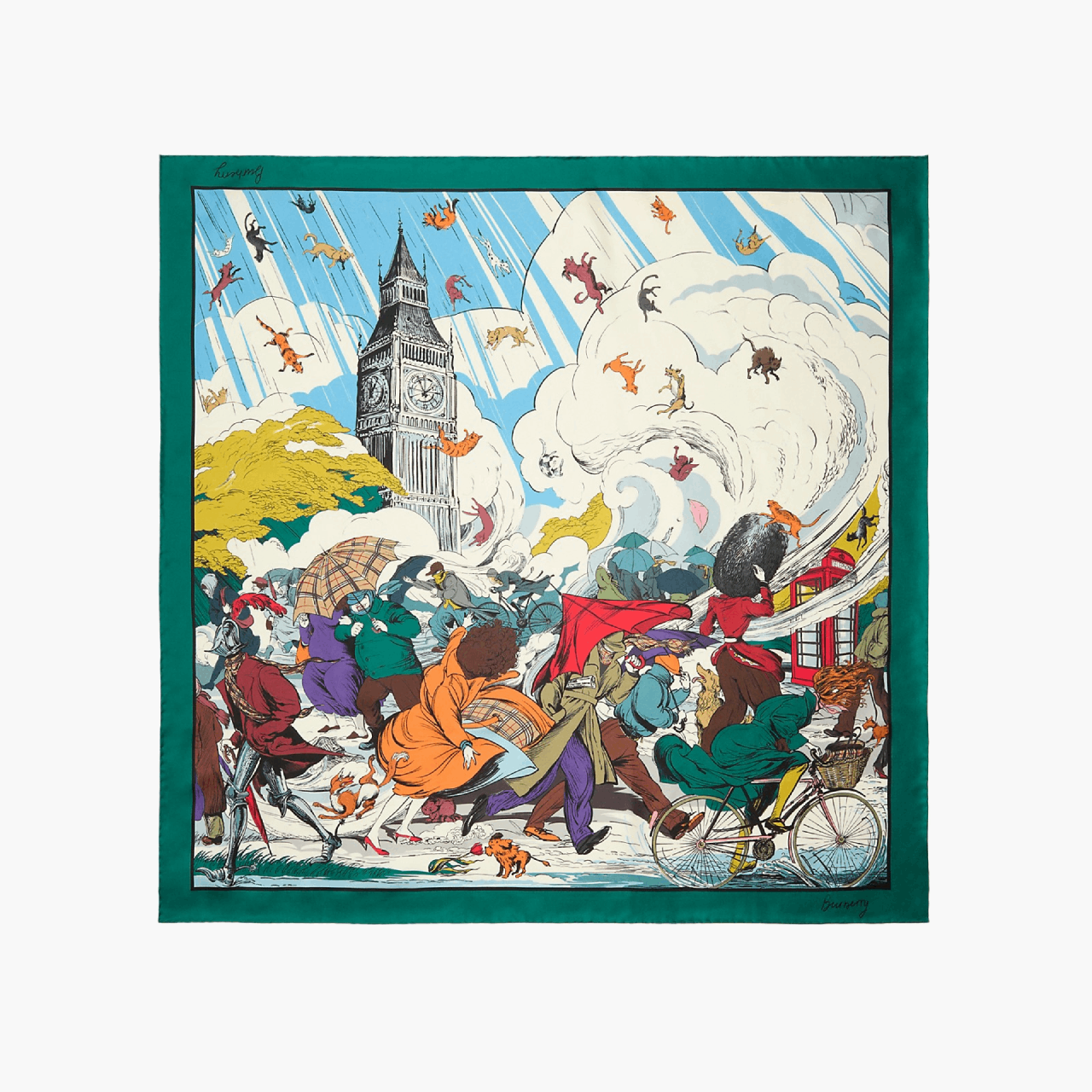 Foulard soie “Raining Cats & Dogs”