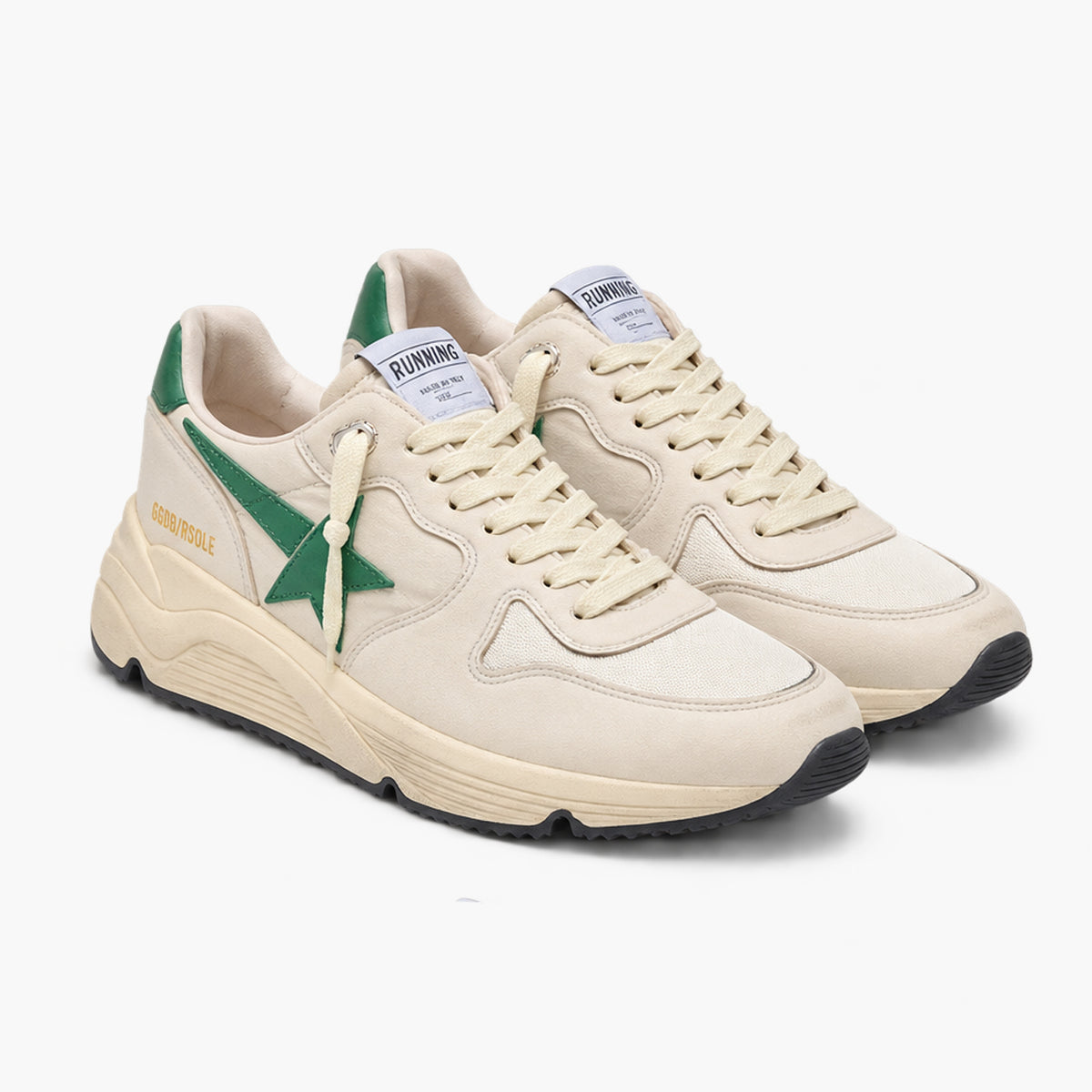 sneakers Running Sole Crème et Vert