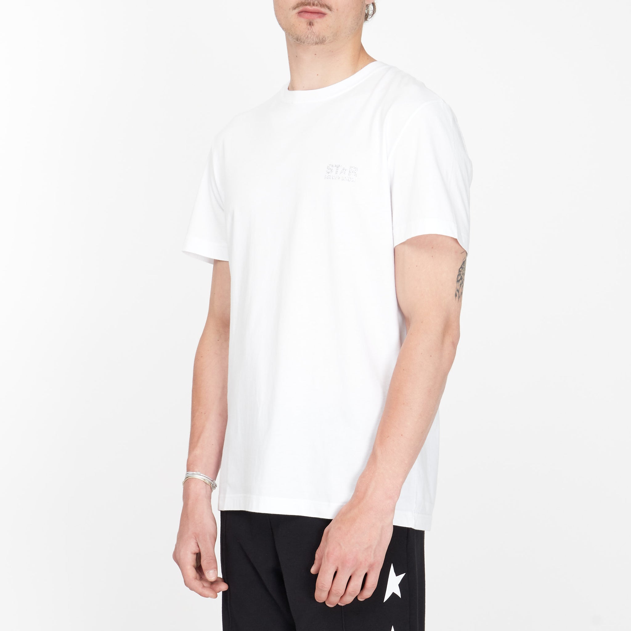 Tee Shirt Golden Goose Logo Étoile Argentée