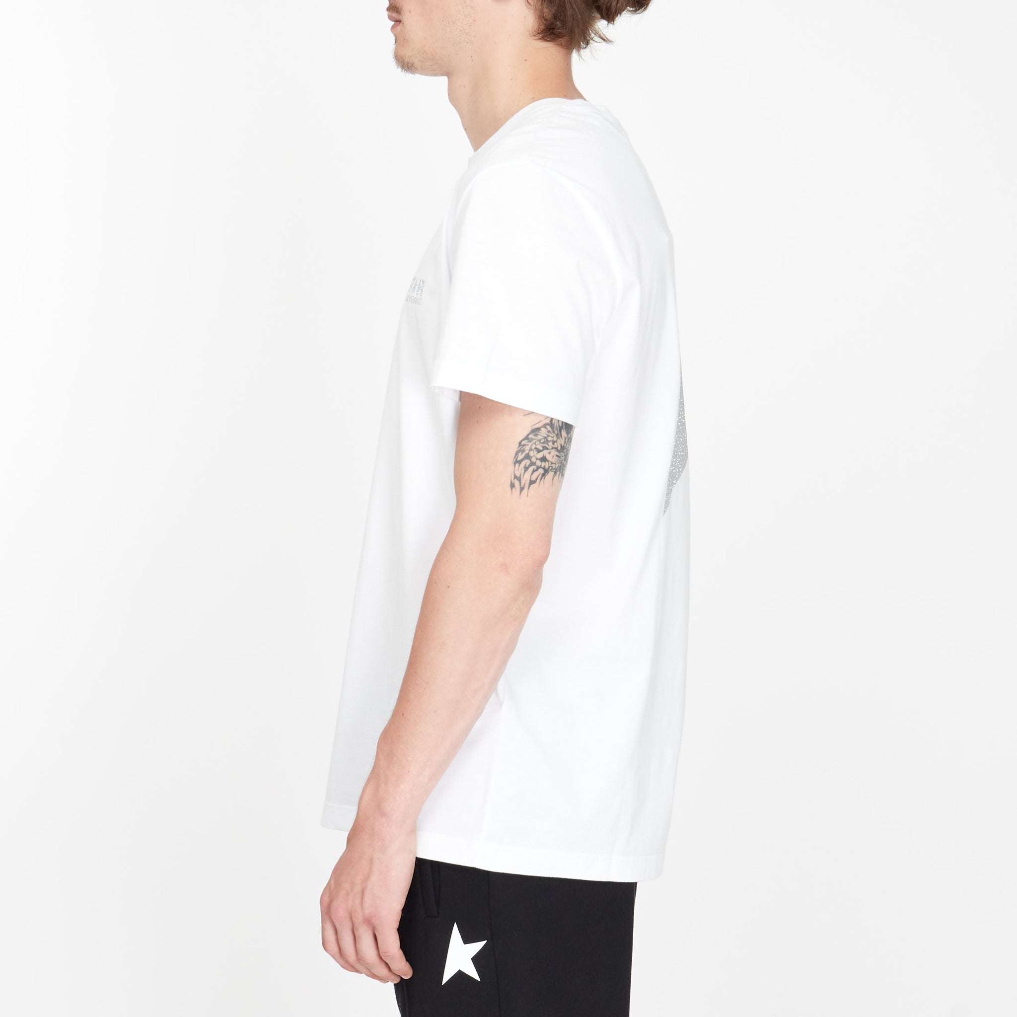 Tee Shirt Golden Goose Logo Étoile Argentée