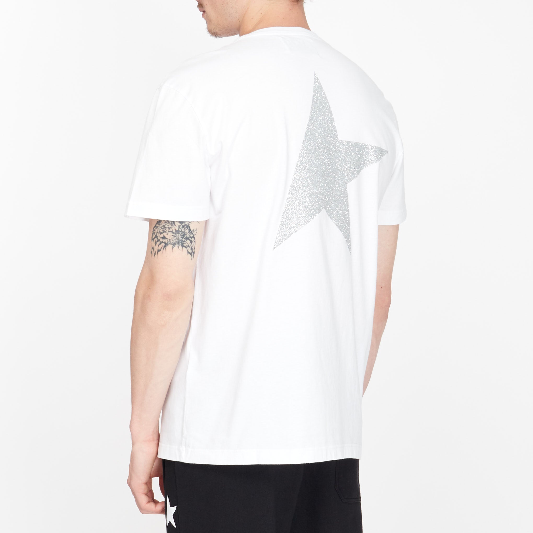 Tee Shirt Golden Goose Logo Étoile Argentée