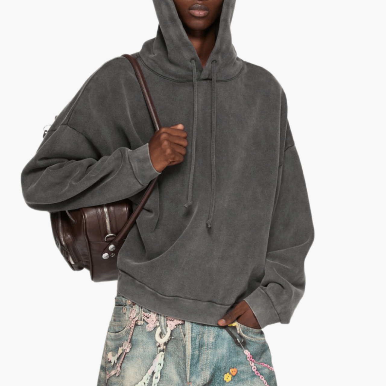 Hoodie Acne Studios Logo Patch noir