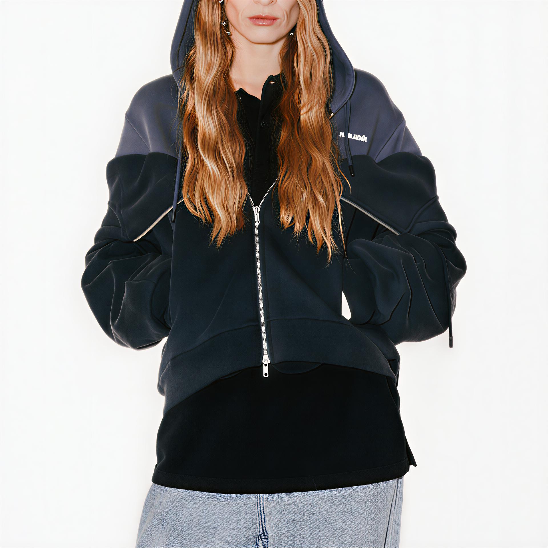 Hoodie Façon Jacmin Serena Bleu/Gris