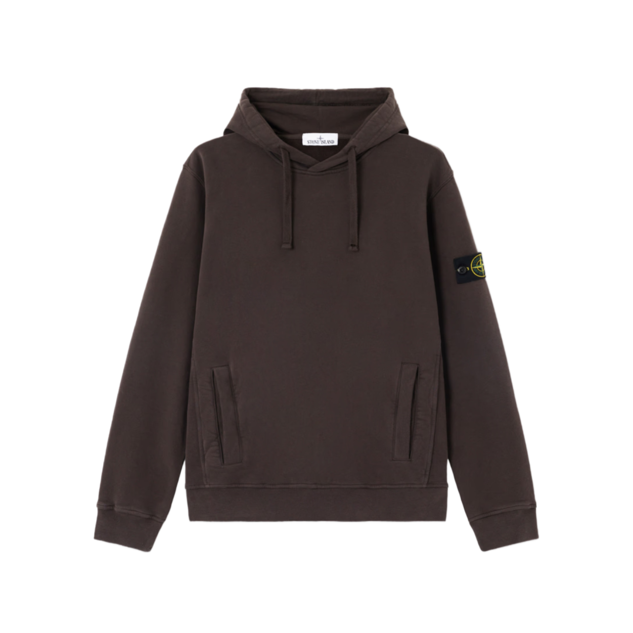 Hoodie Stone Island coton bio brossé gris plomb
