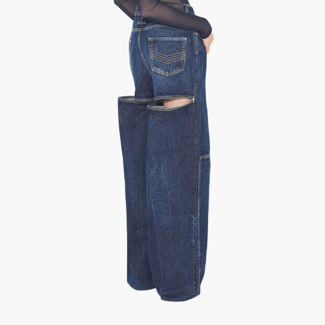 Jean Paul Gaultier Blue Cut-Out Jeans