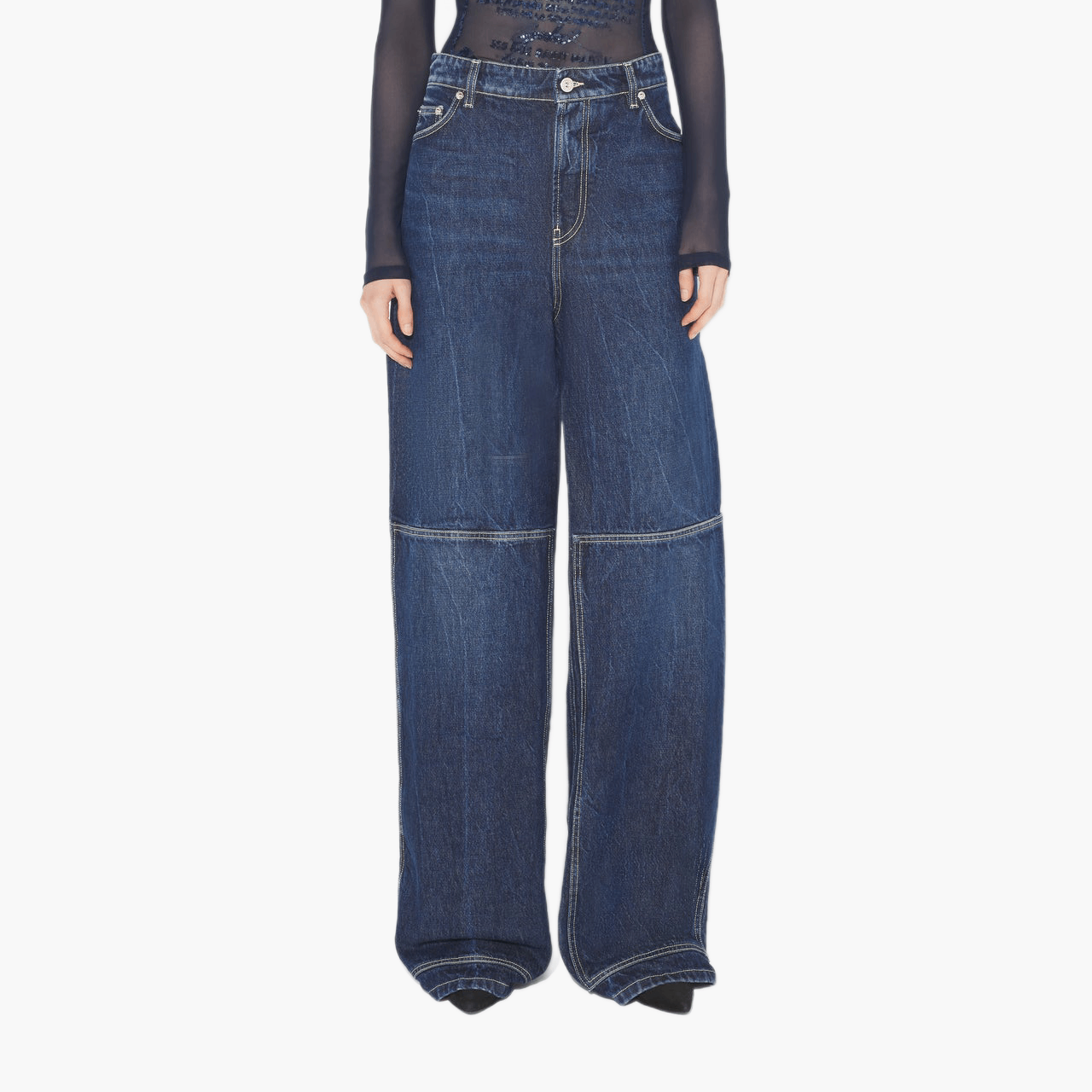 Jean Paul Gaultier Blue Cut-Out Jeans