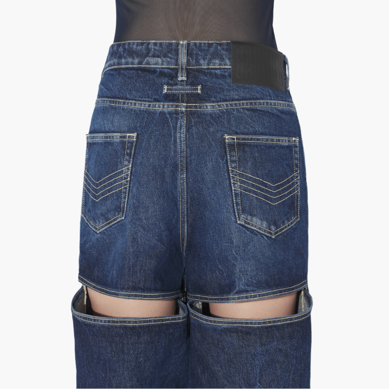 Jean Paul Gaultier Blue Cut-Out Jeans