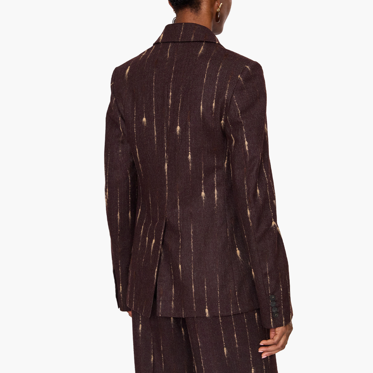 Veste Pietro Laine Rayée Mahogany