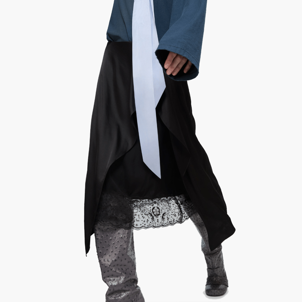 Jupe satin superposé