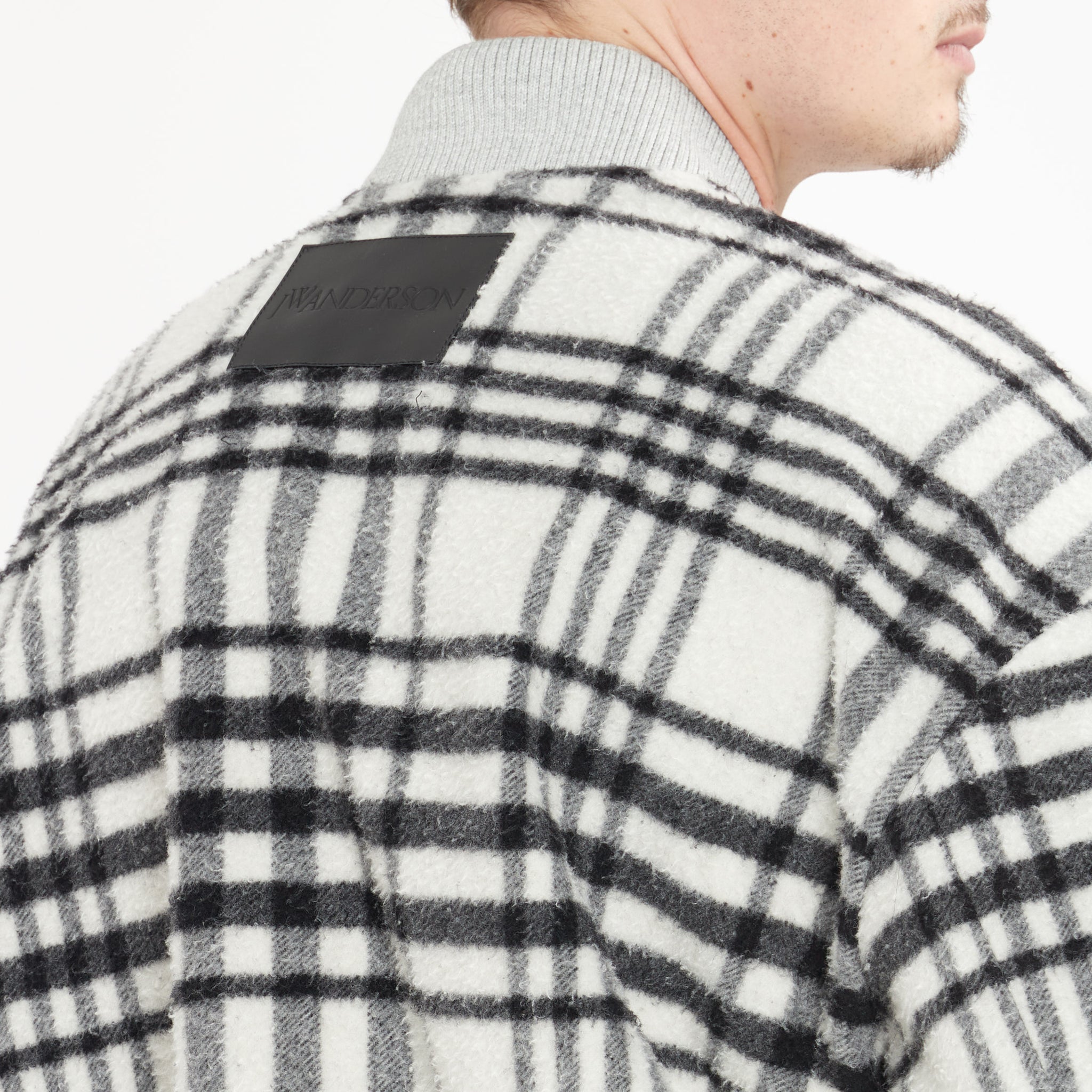 Veste Jw Anderson Bomber à Carreaux Gris