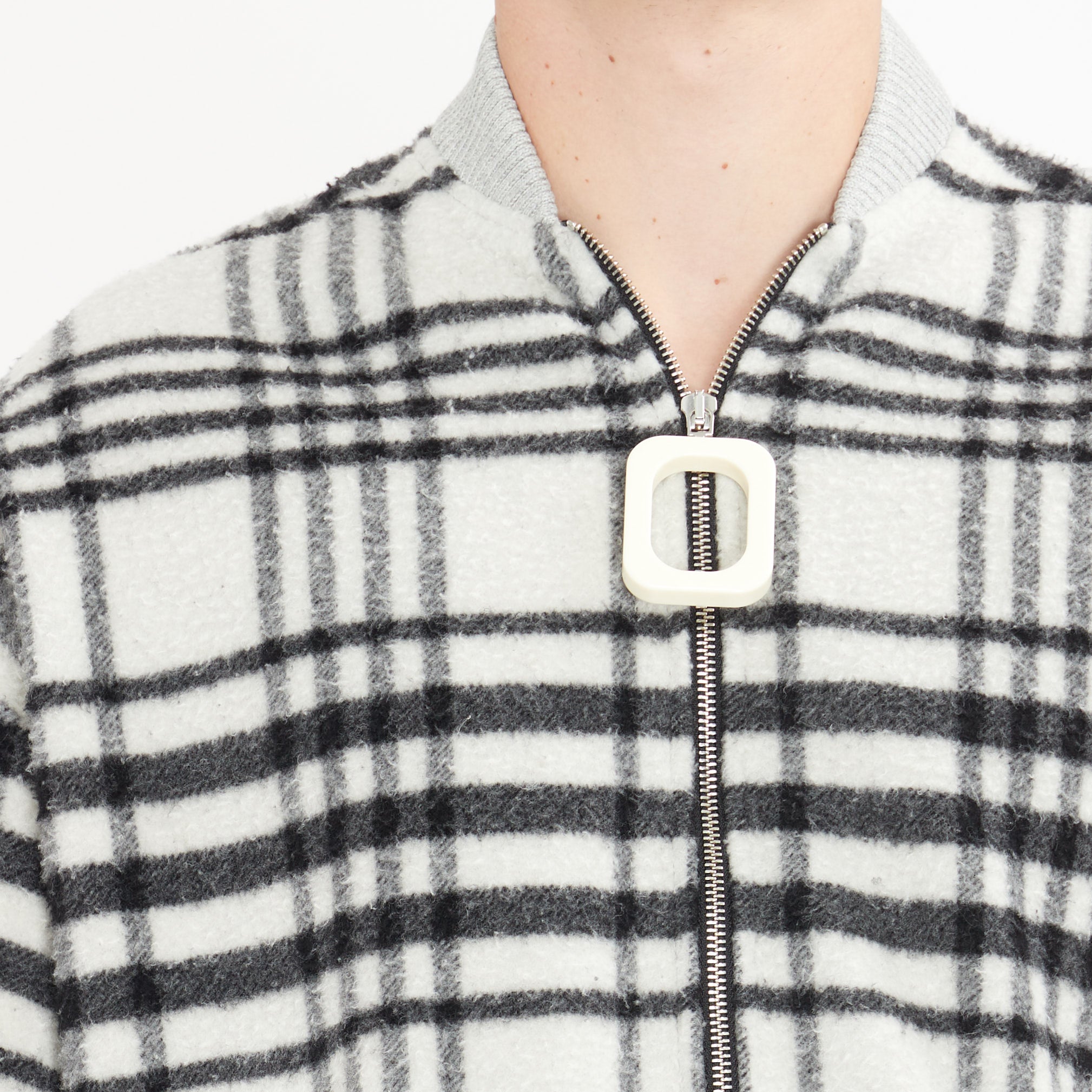 Veste Jw Anderson Bomber à Carreaux Gris