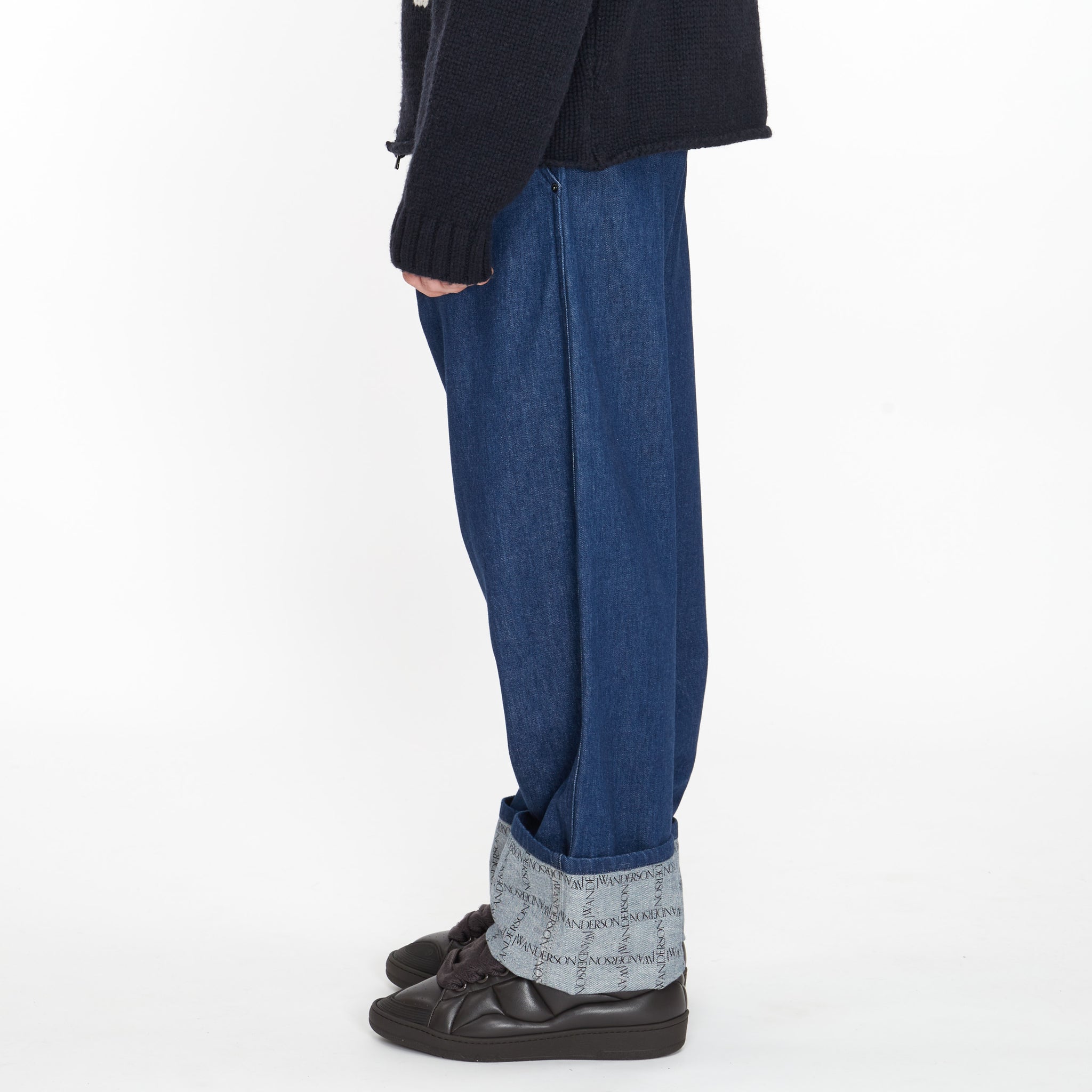Jeans Jw Anderson à Revers à Logo Grid