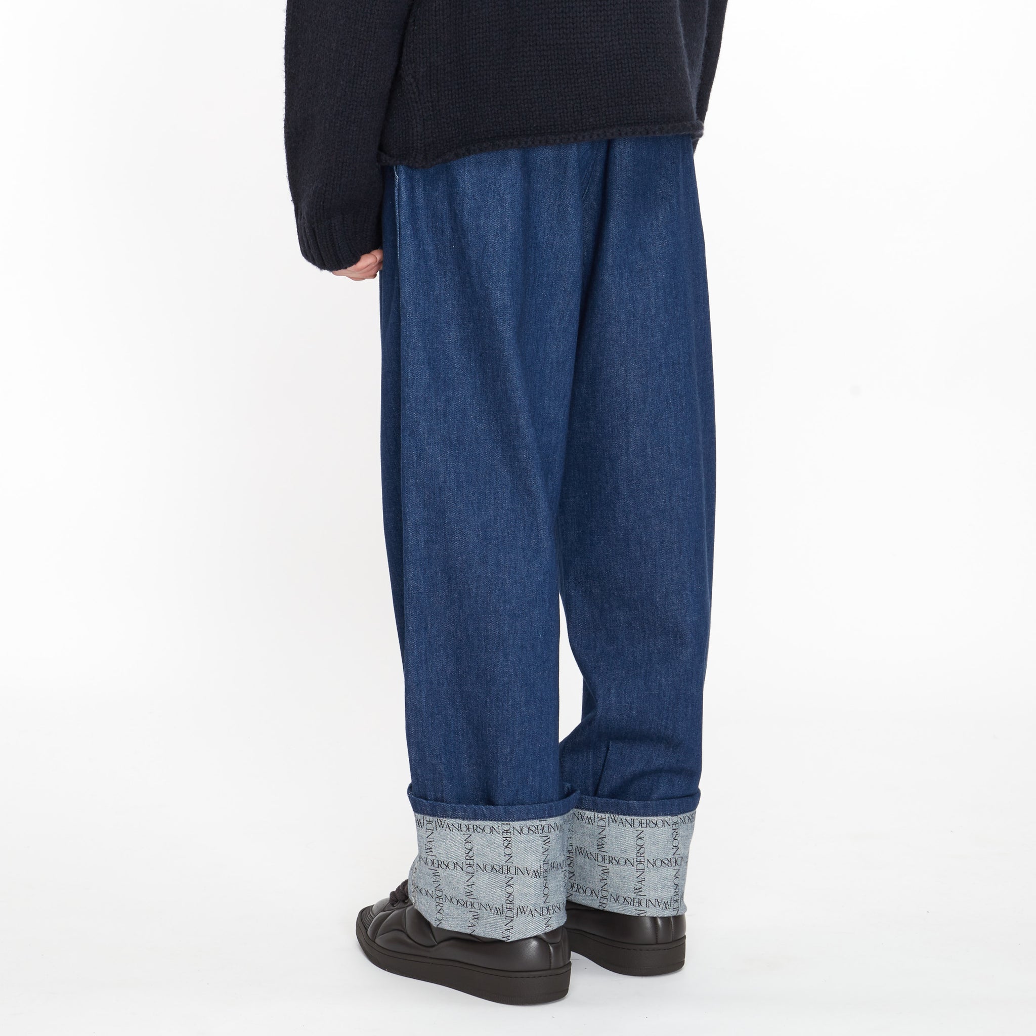 Jeans Jw Anderson à Revers à Logo Grid