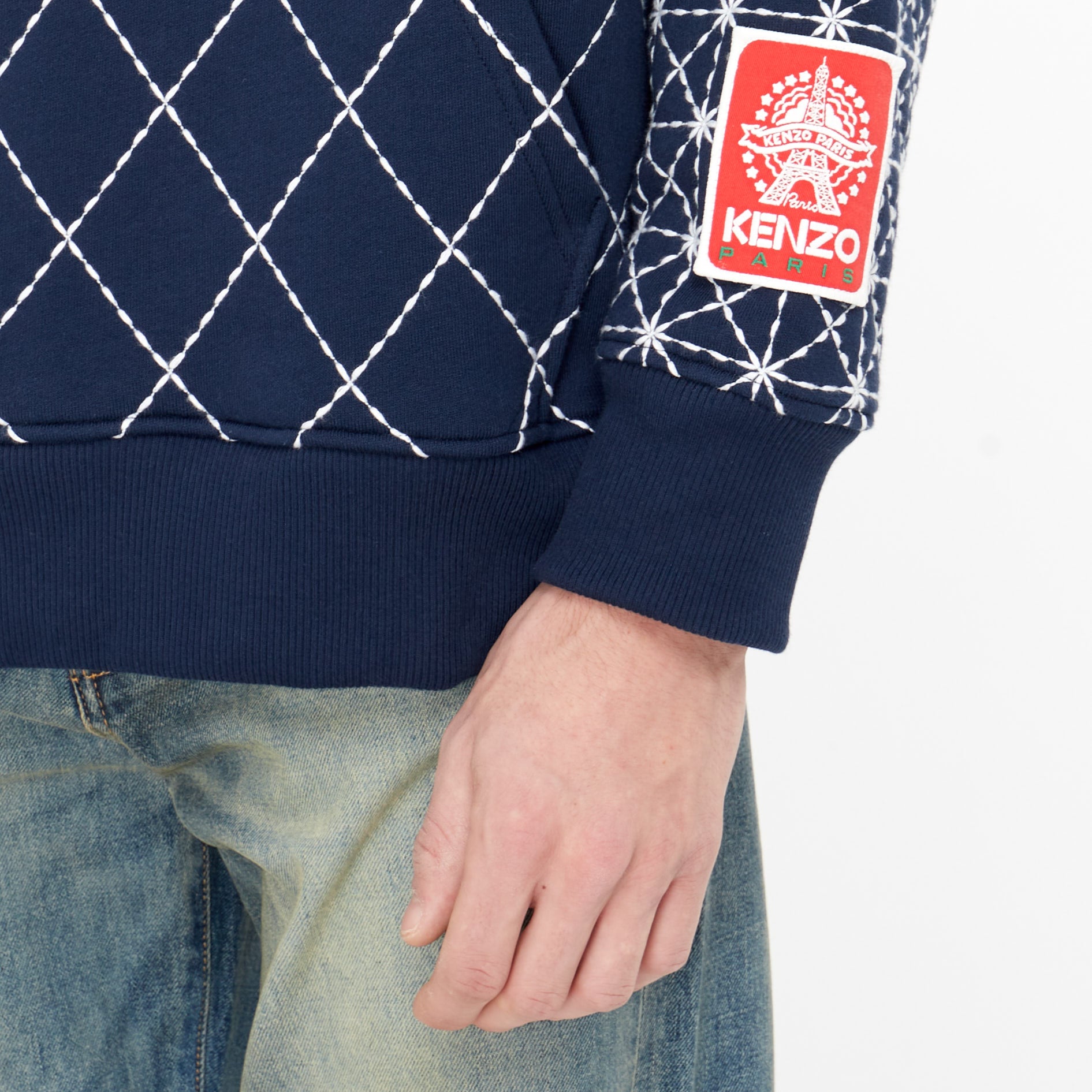Sweatshirt Kenzo Sashiko Stitch Bleu