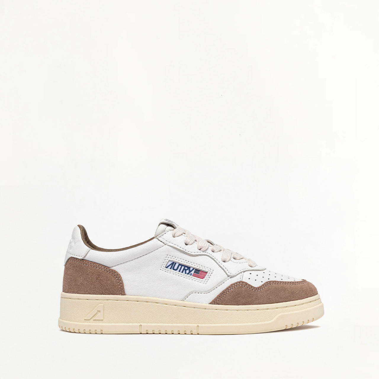 Sneakers Autry Medalist Low en Cuir et Daim Marron