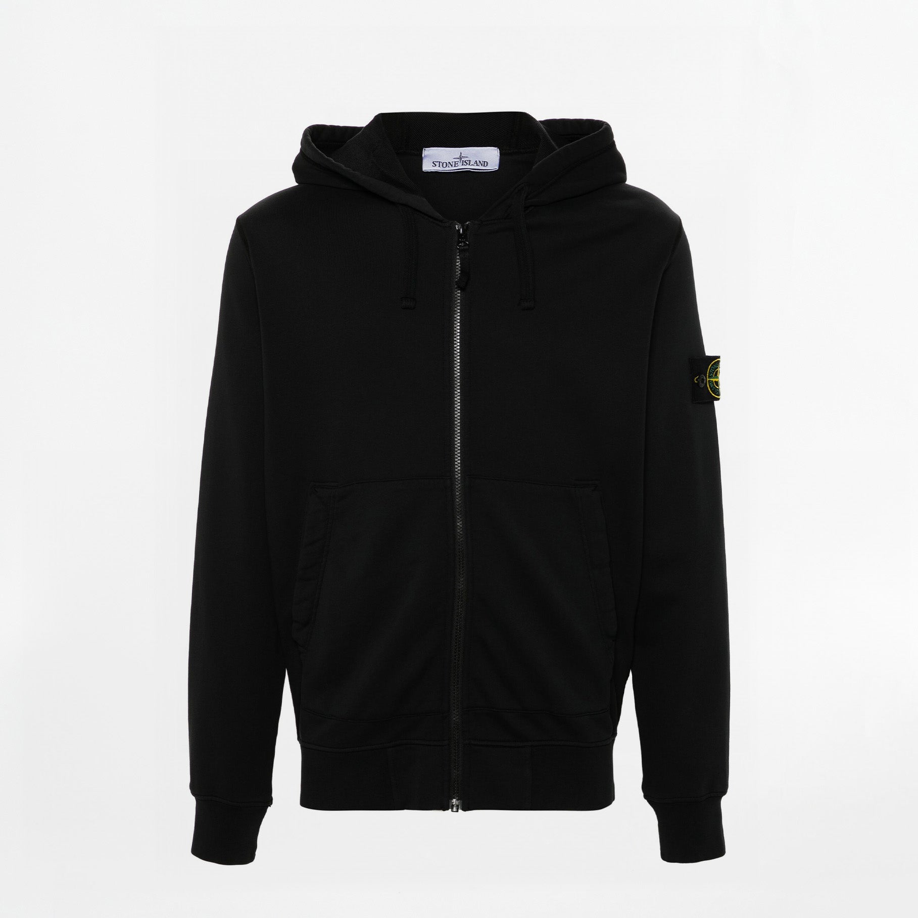 Sweat-shirt Zippé Stone Island Organic Cotton Fleece 6100042 Noir