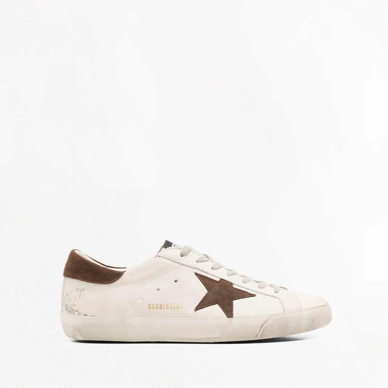 Sneakers Golden Goose Super Star Blanche et Marron