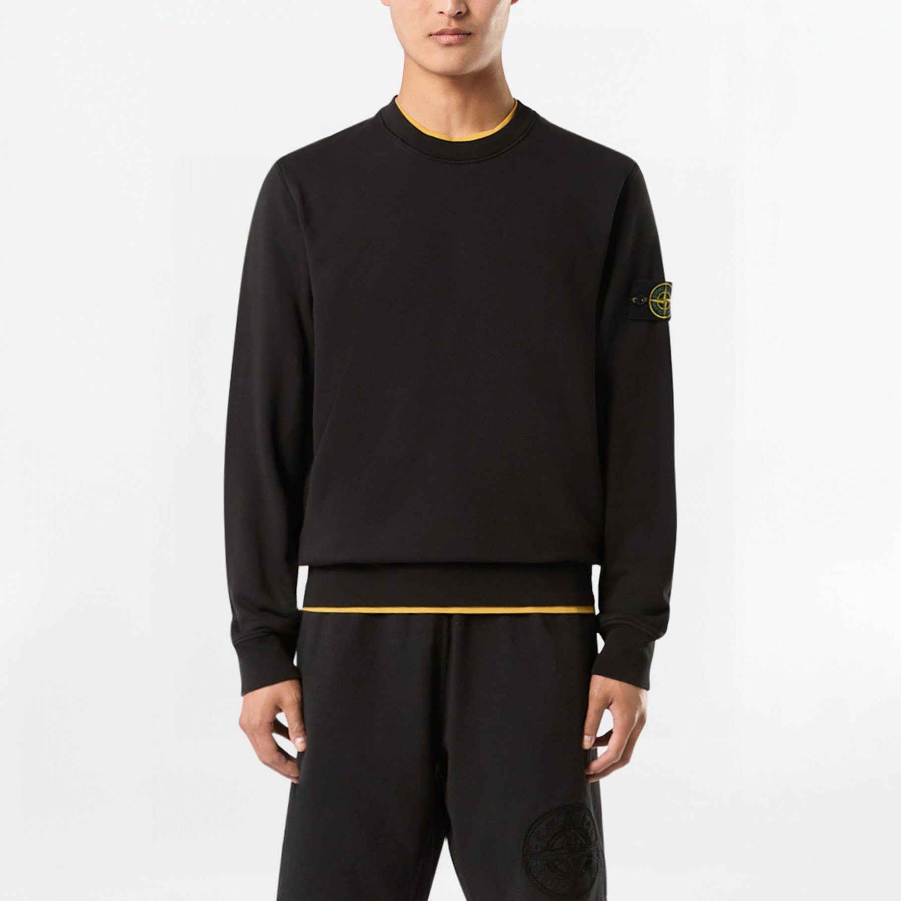 Sweat-shirt Stone Island Organic Cotton Fleece 6100044 Noir