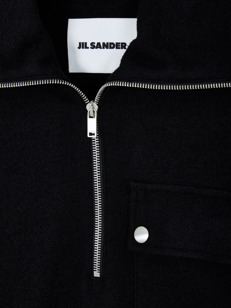Pull Jil Sander Half-Zip noir
