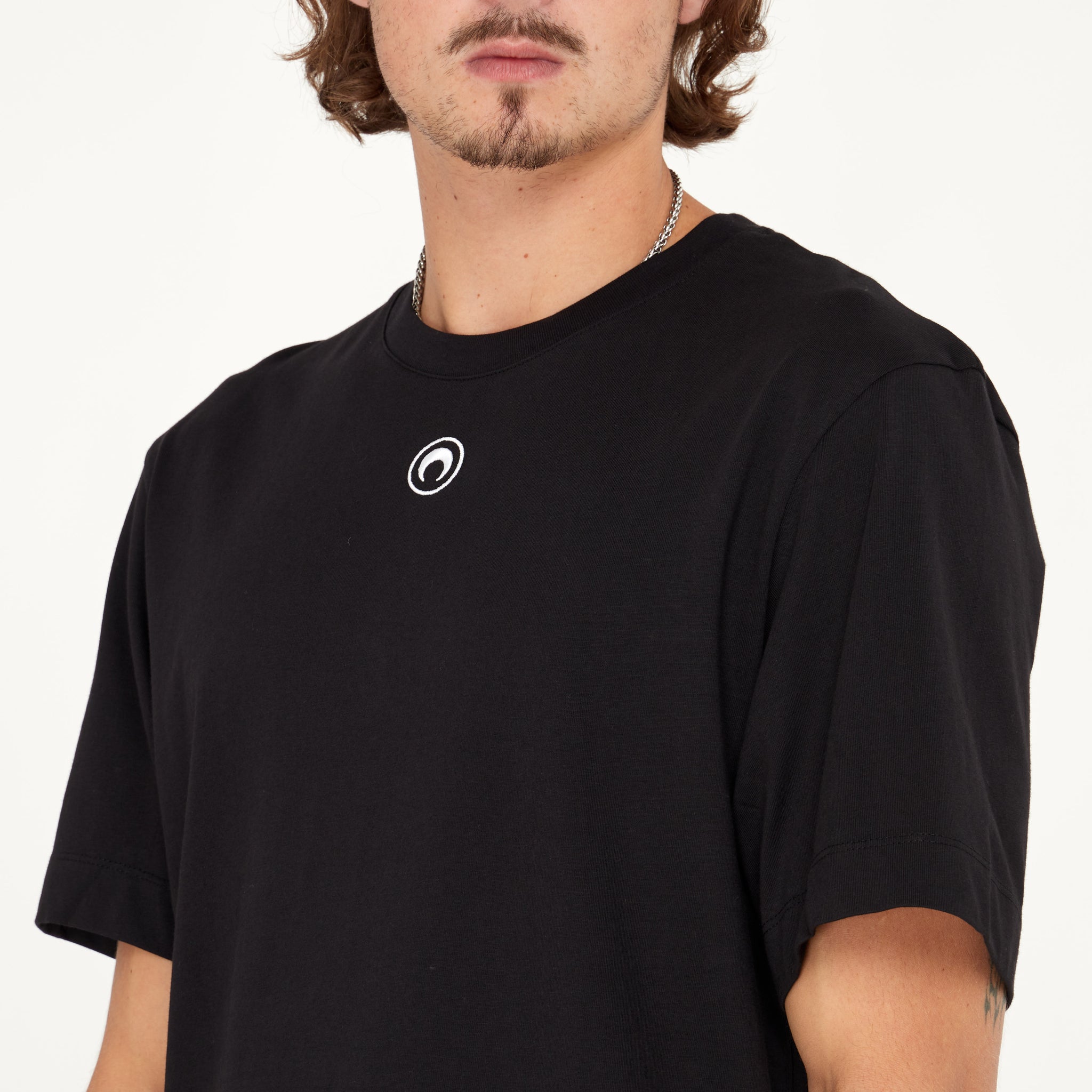 T-shirt Marine Serre Coton Noir Logo