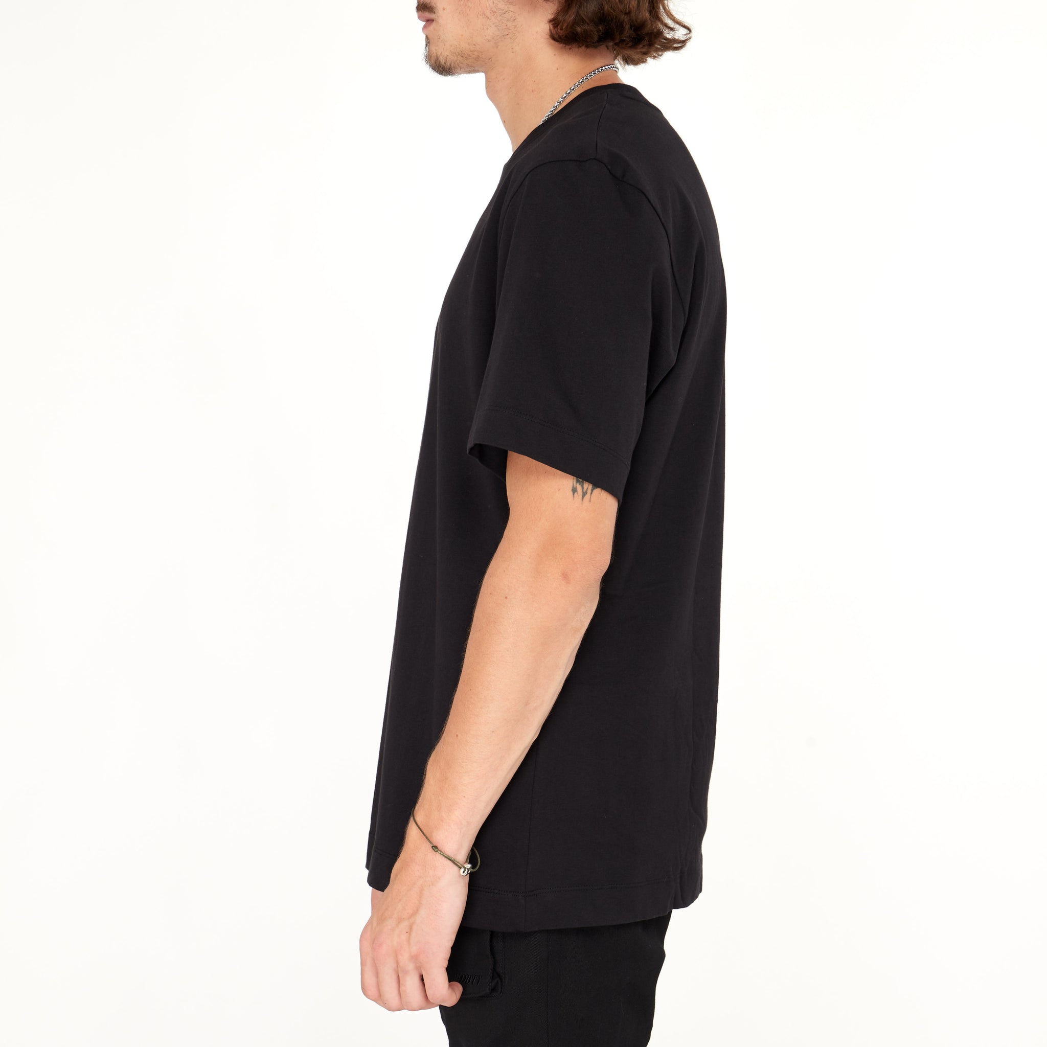 T-shirt Marine Serre Coton Noir Logo