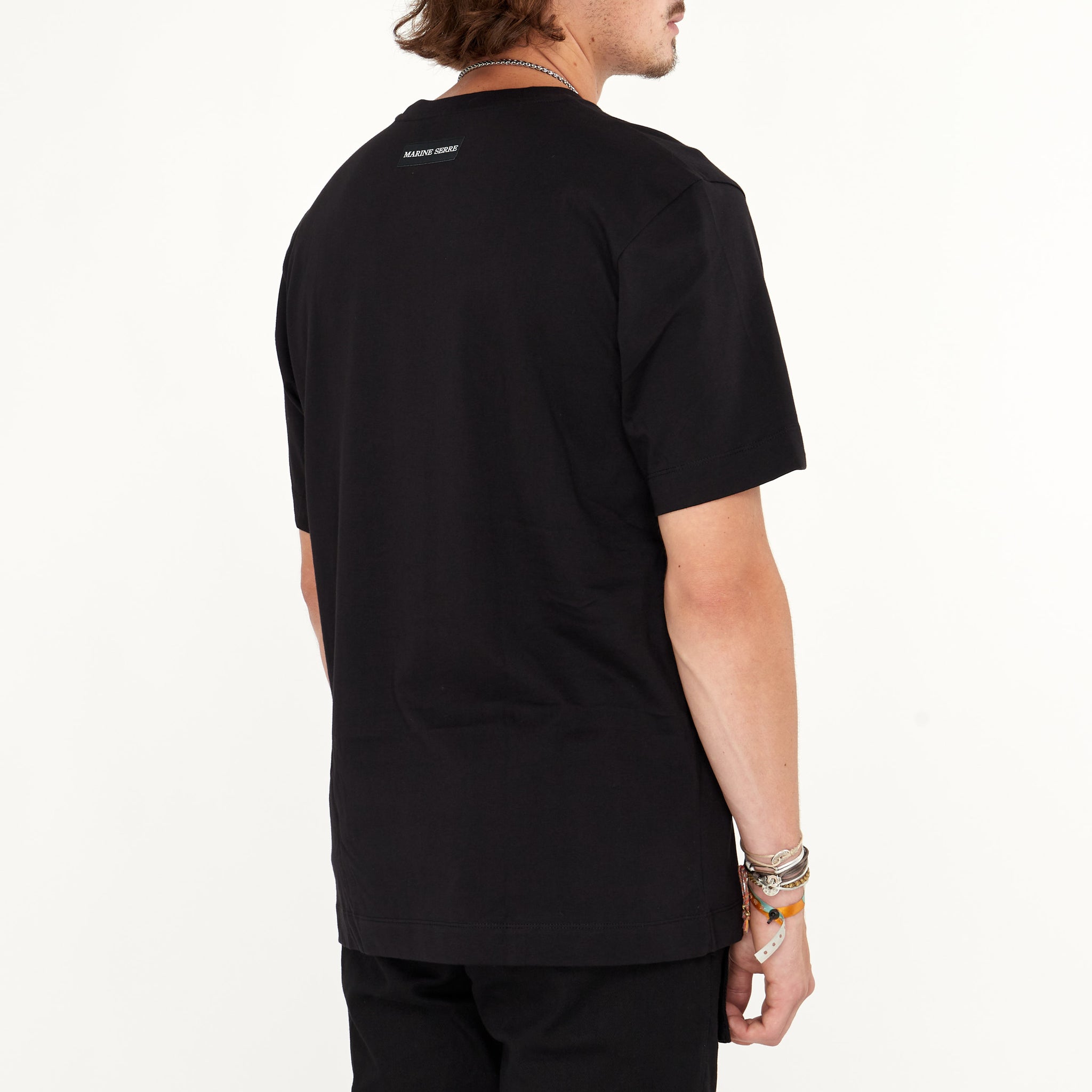 T-shirt Marine Serre Coton Noir Logo