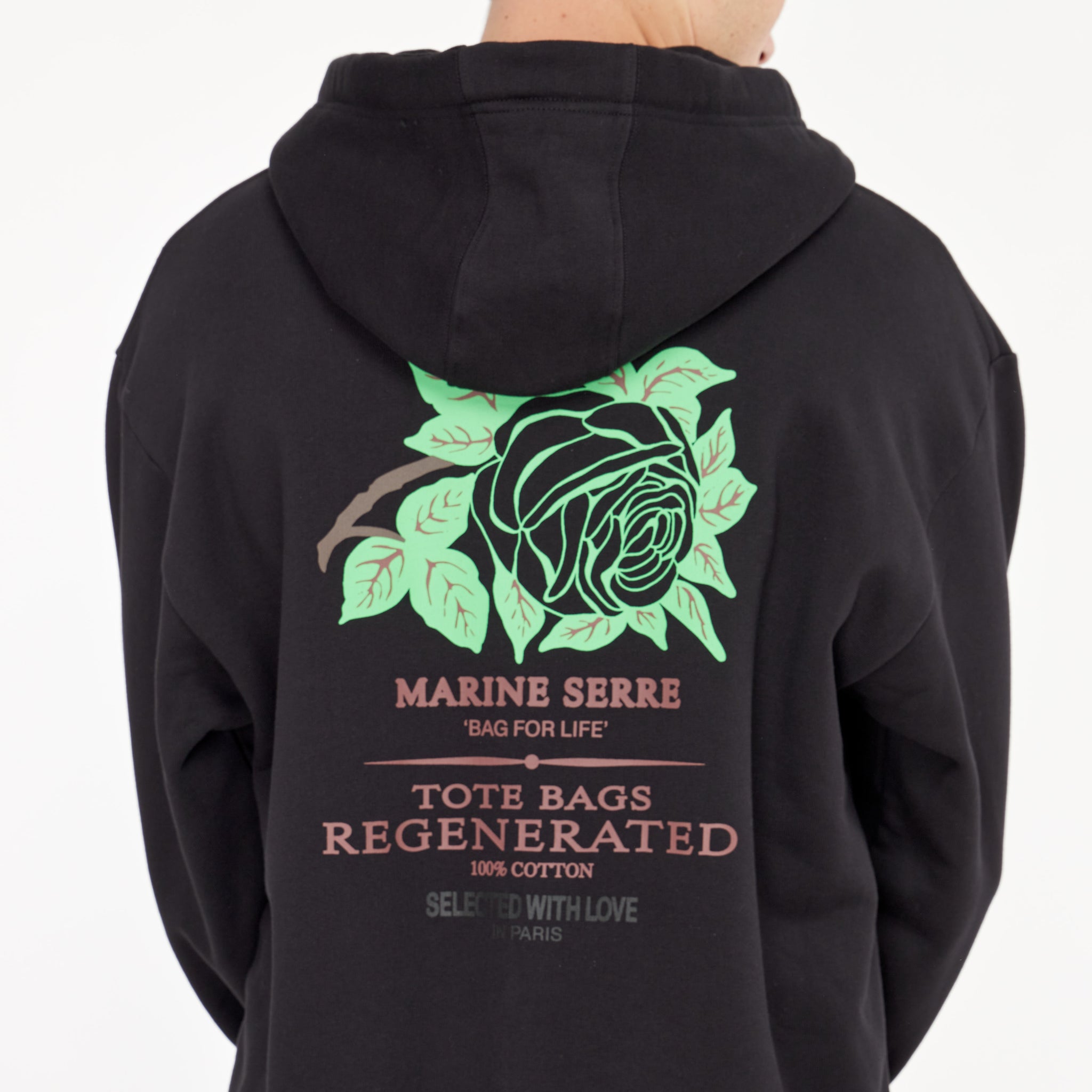 Hoodie Marine Serre Imprimé Rose