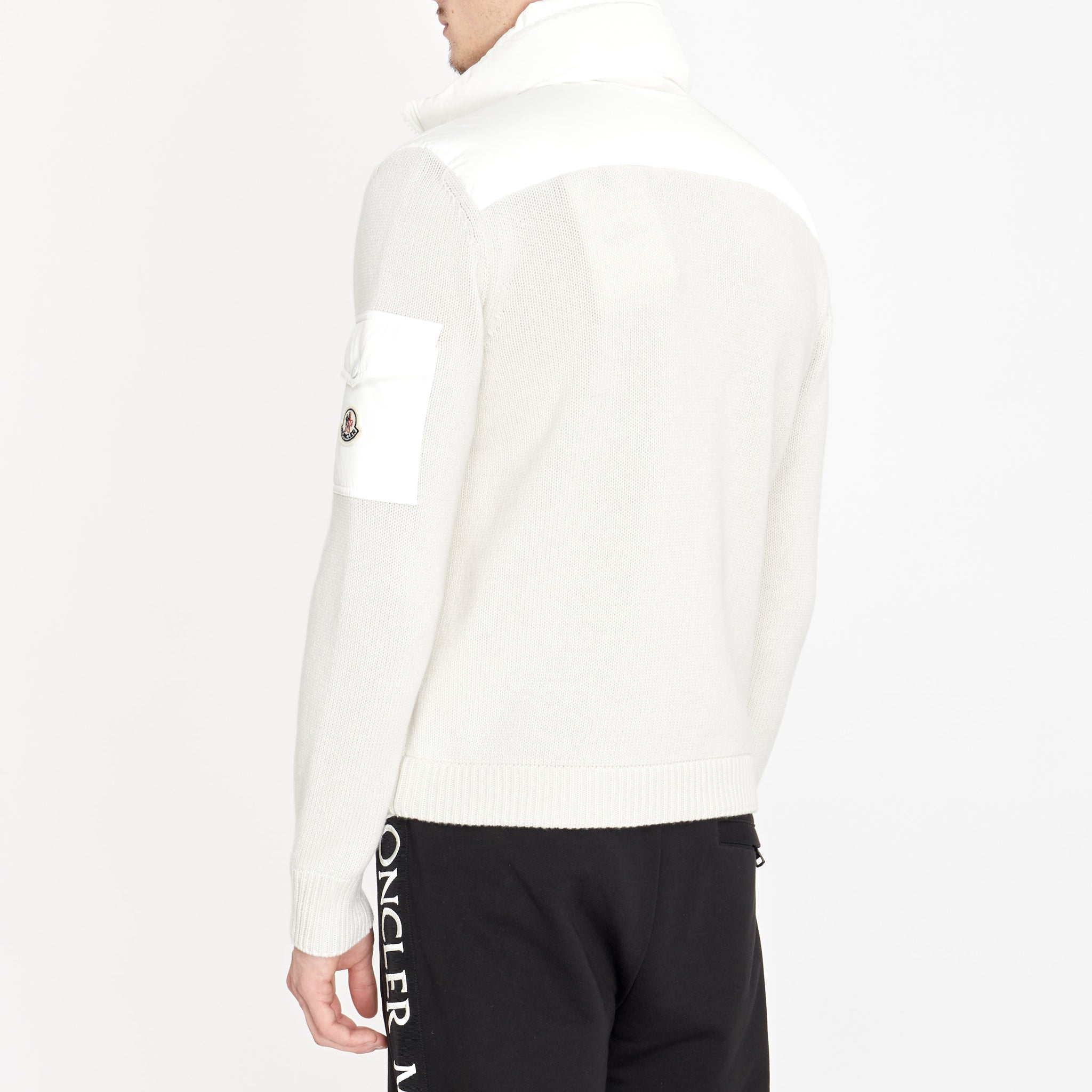 Cardigan Moncler Matelassé en Laine Blanc