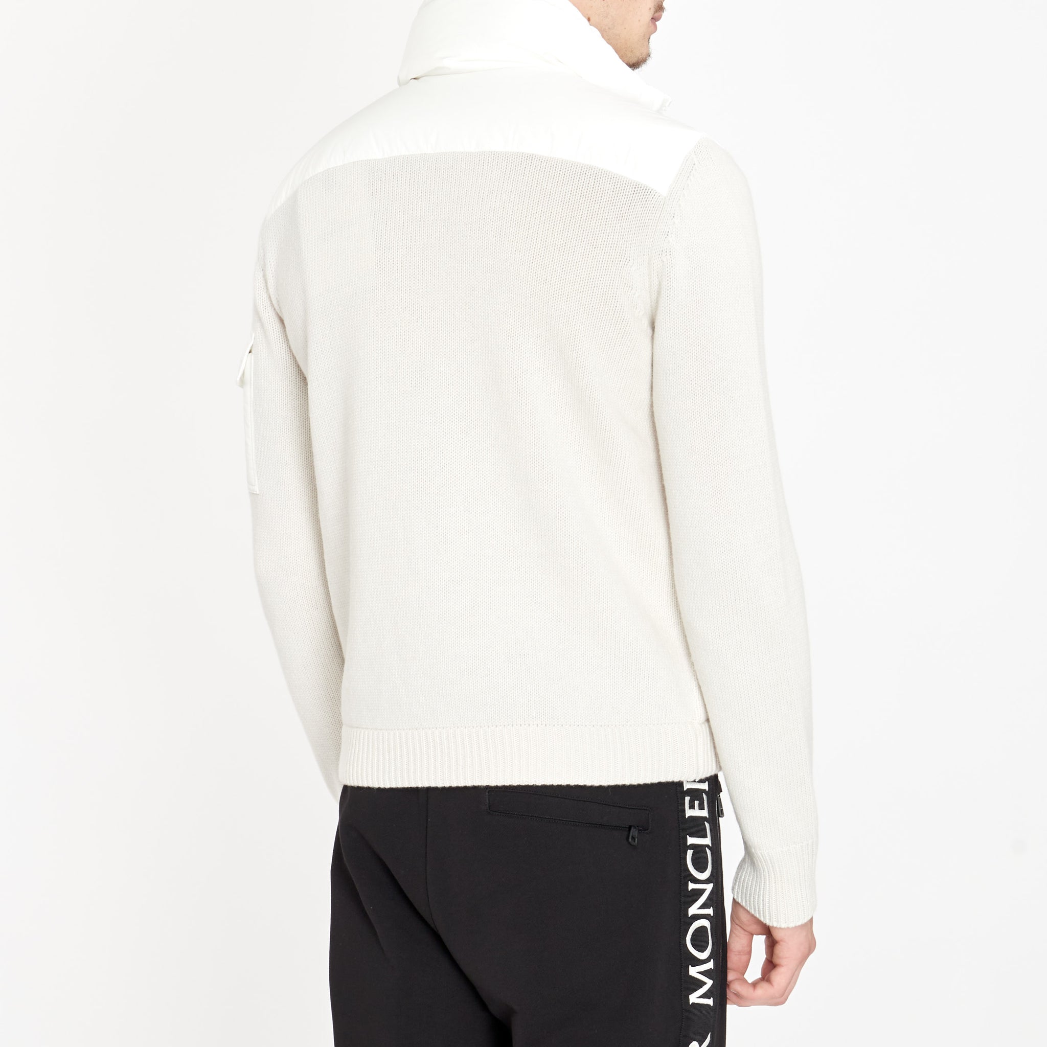 Cardigan Moncler Matelassé en Laine Blanc