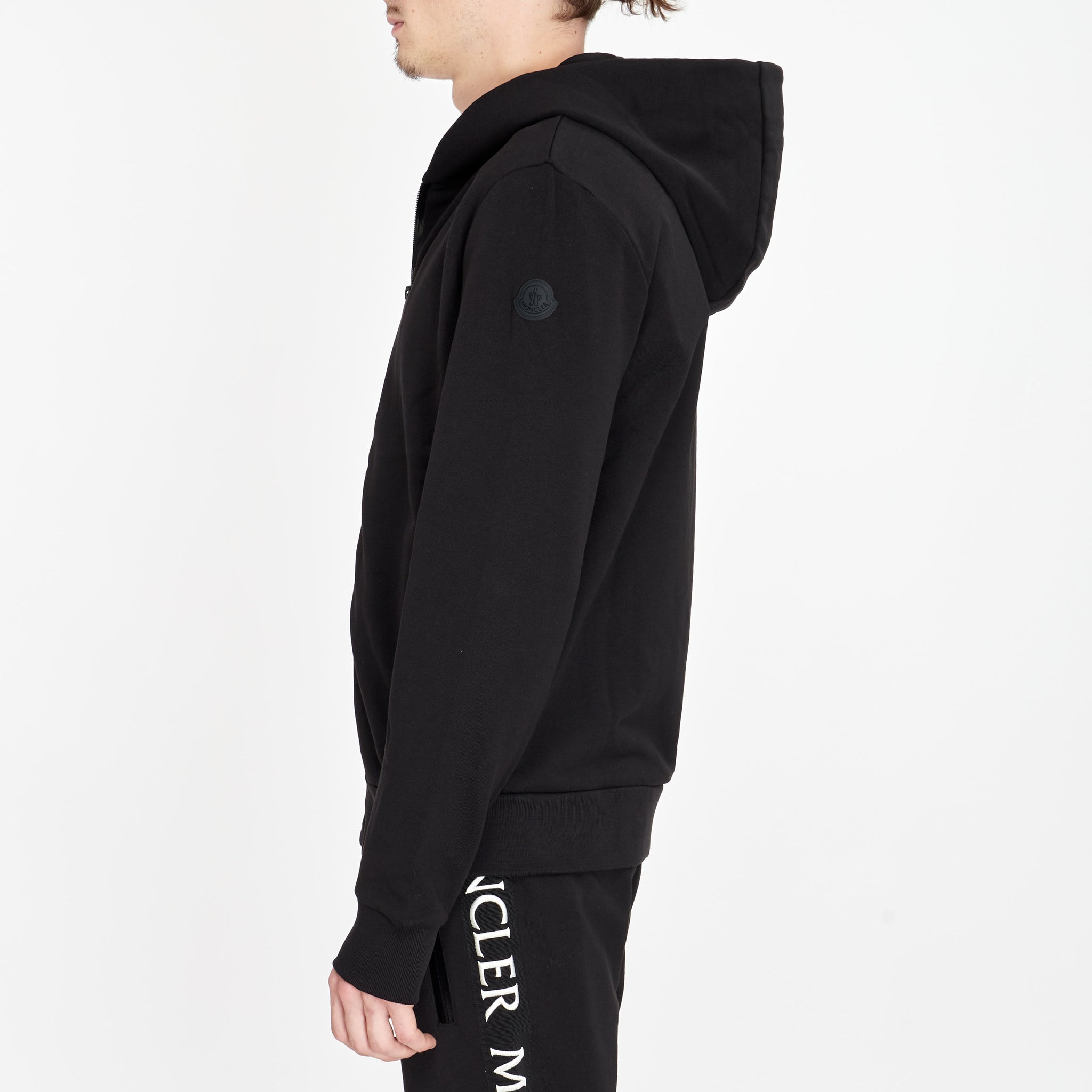 Sweatshirt à Zip Moncler Avec Logo Noir