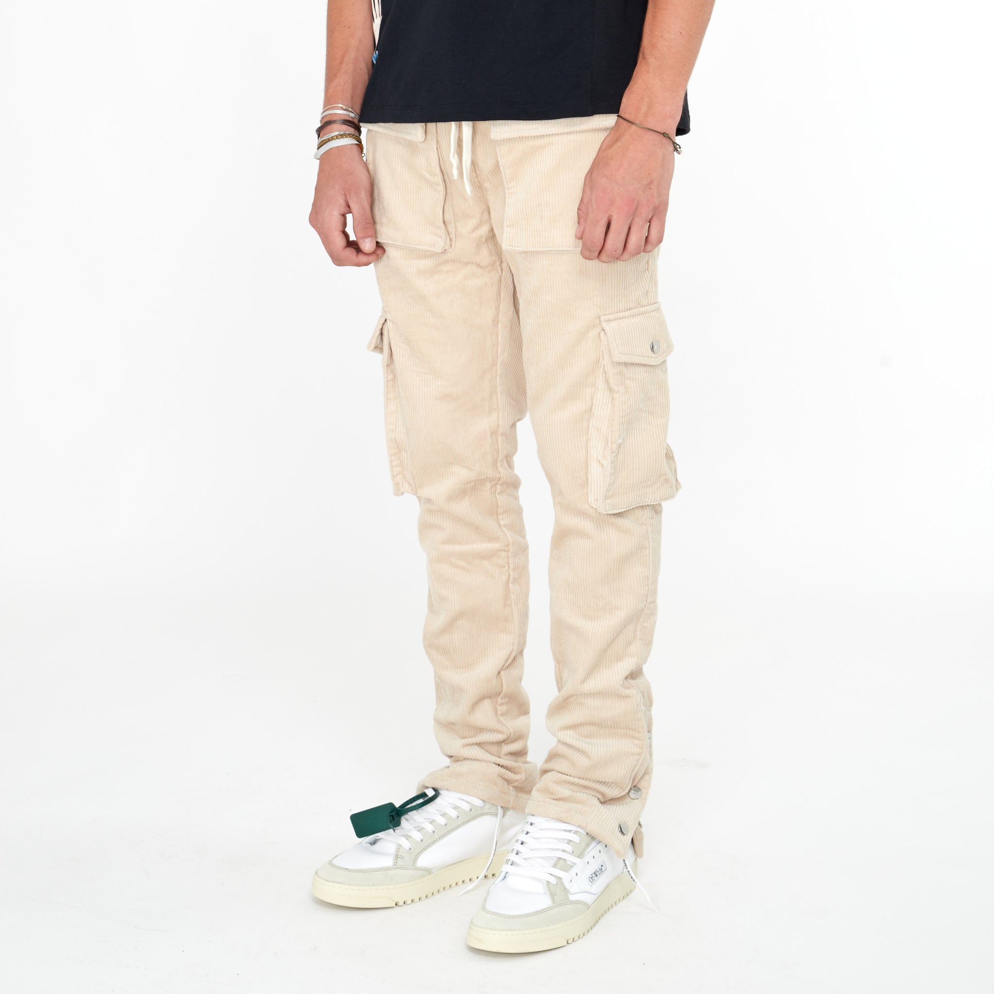 Pantalon Cargo Mouty FP Côtelé Beige