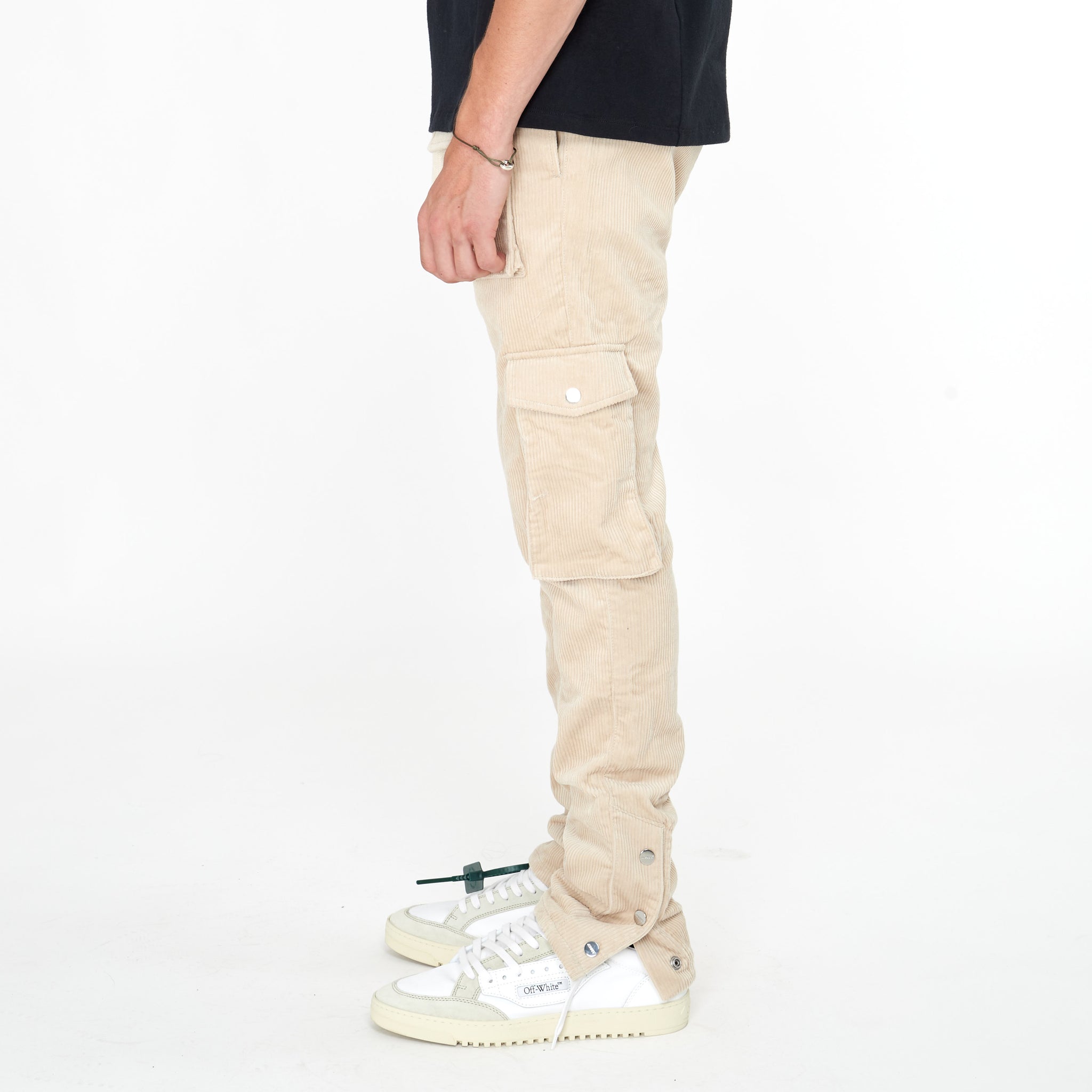 Pantalon Cargo Mouty FP Côtelé Beige
