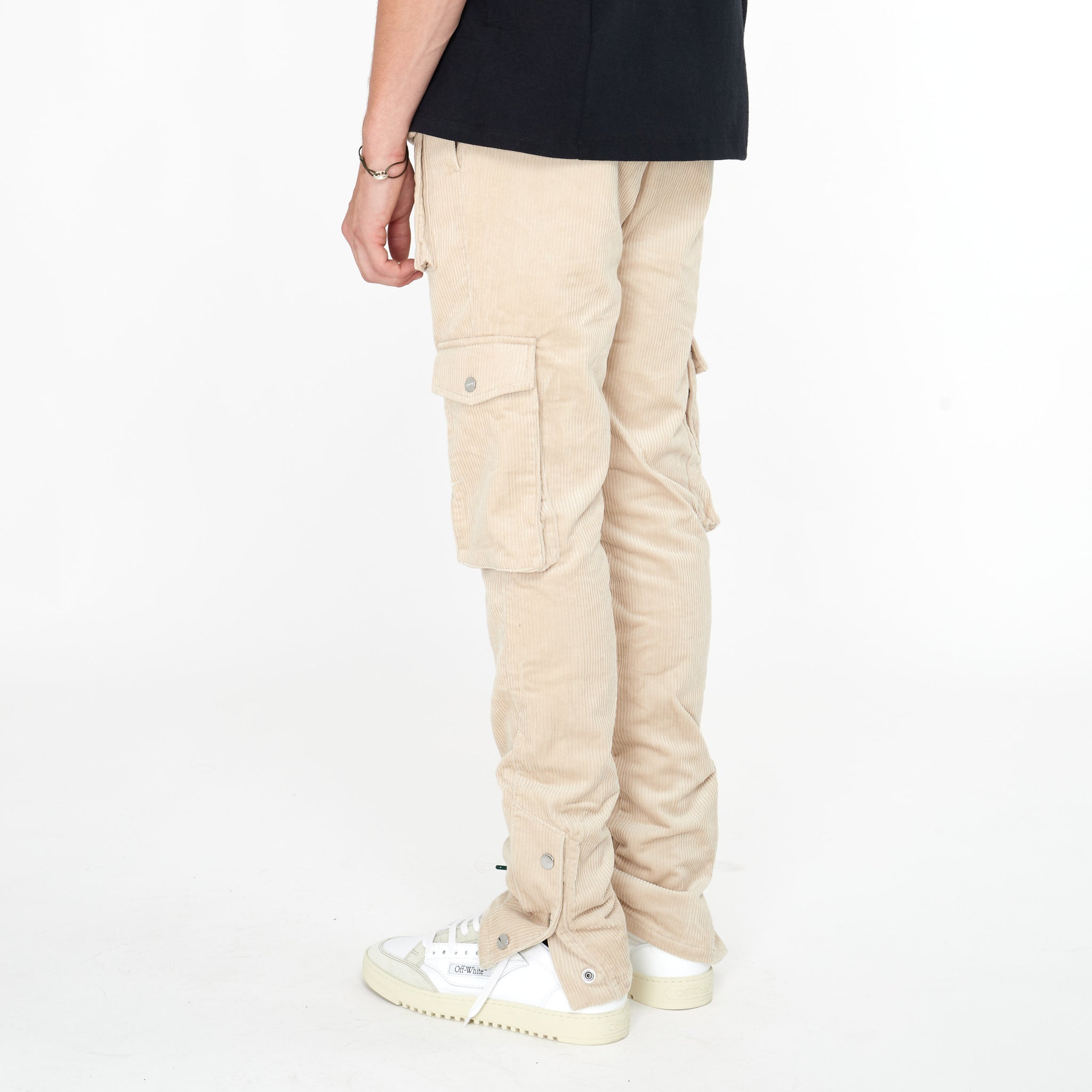 Pantalon Cargo Mouty FP Côtelé Beige