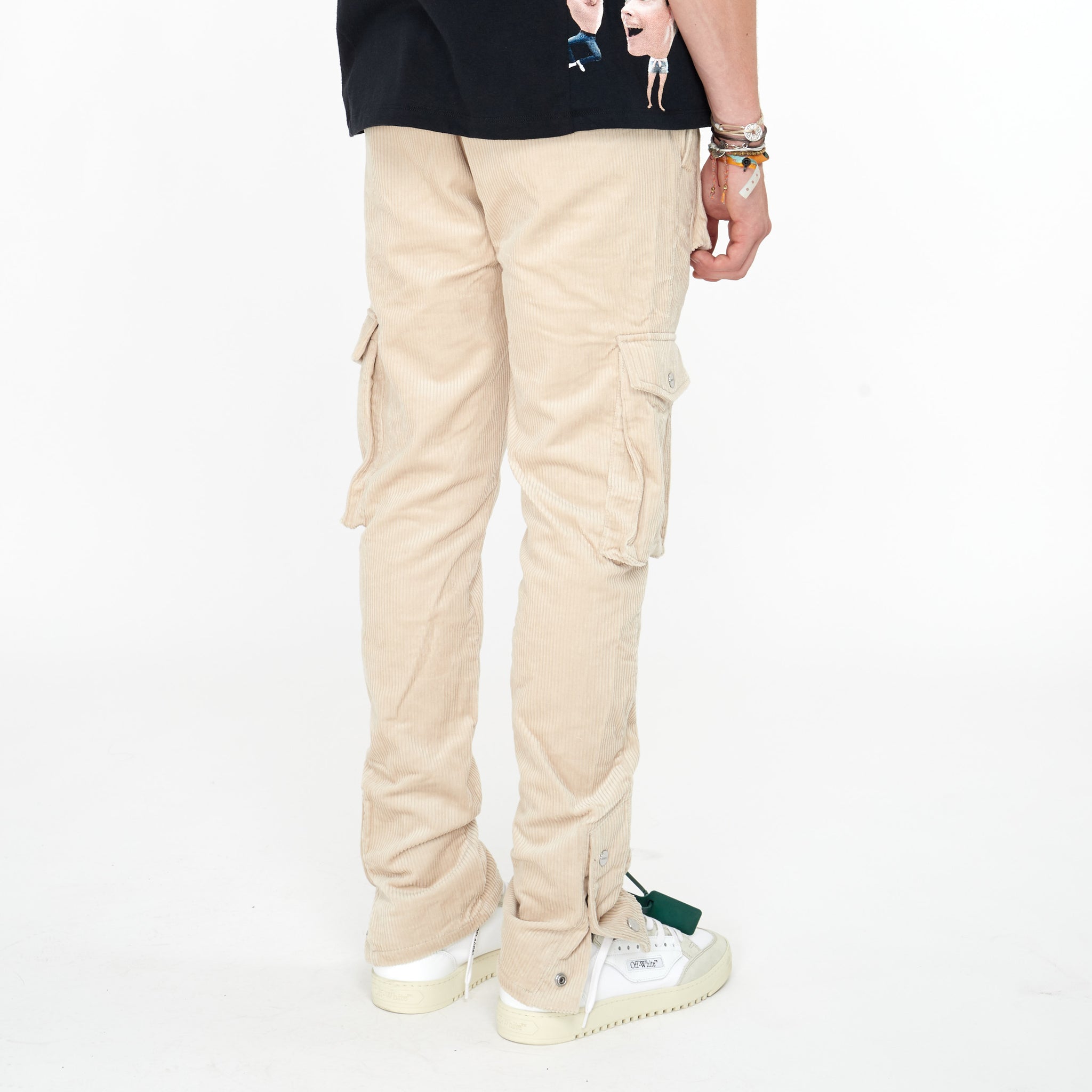 Pantalon Cargo Mouty FP Côtelé Beige