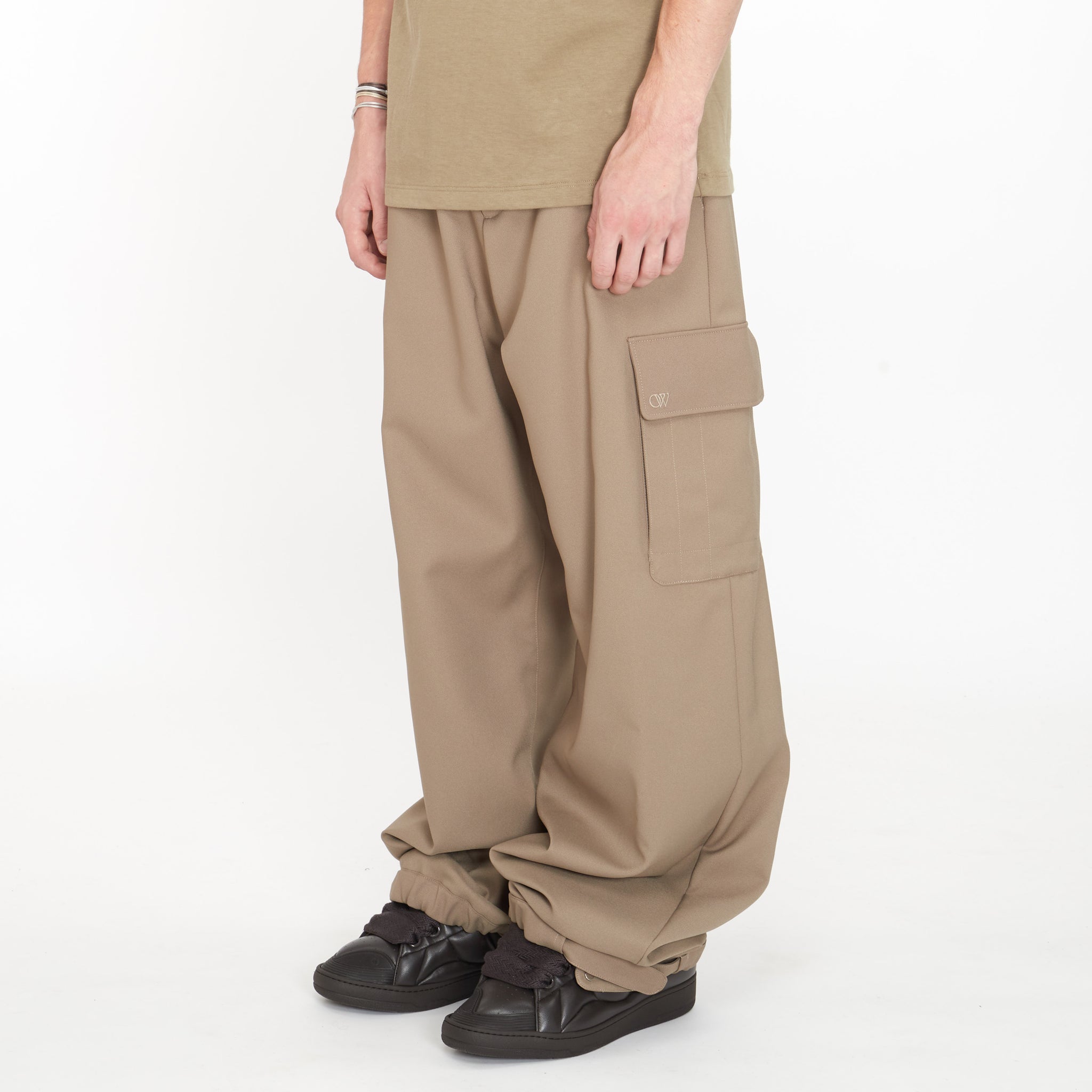 Cargo Off-White Drill Wide Leg Beige