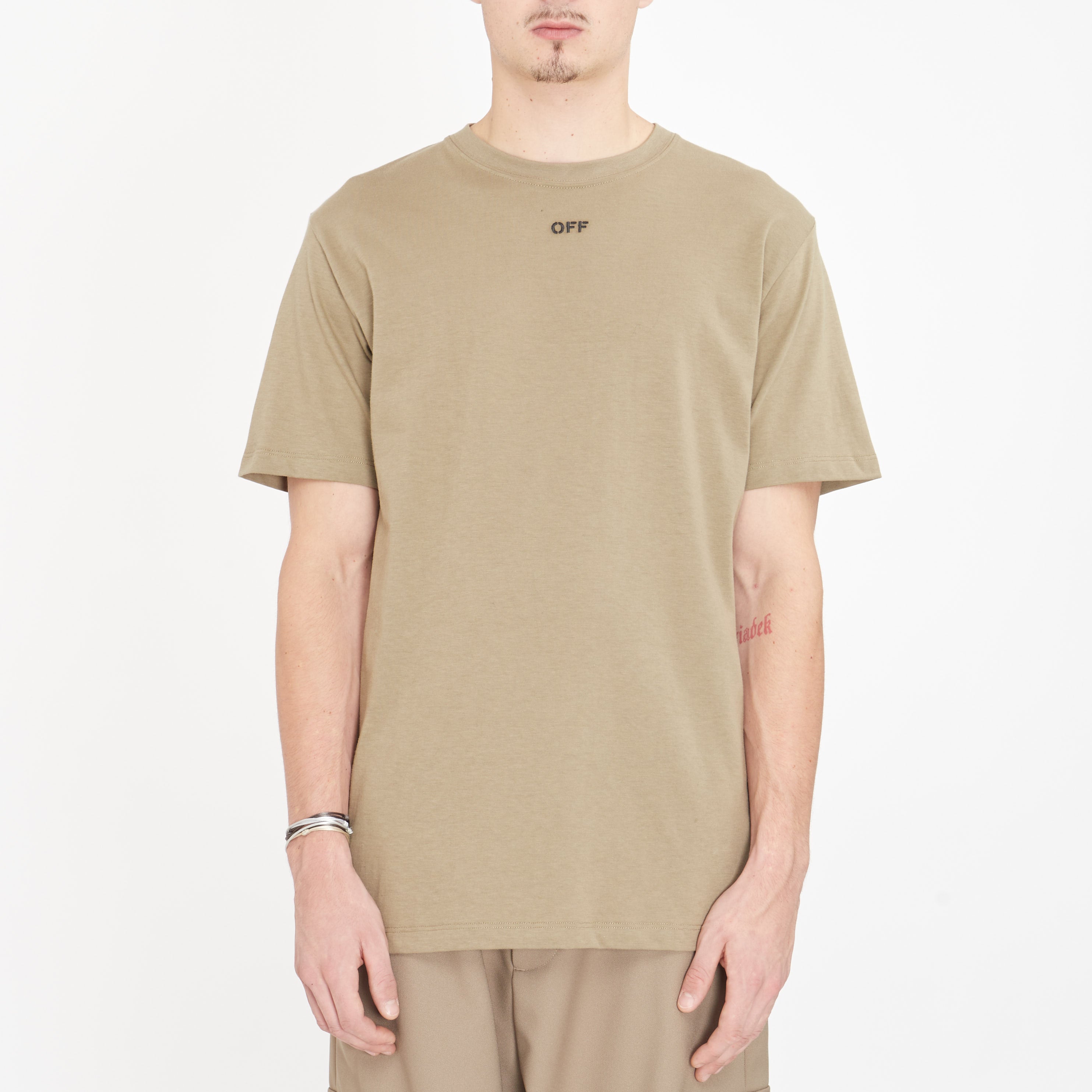 Tee Shirt Off-White Stitch Arrows Beige