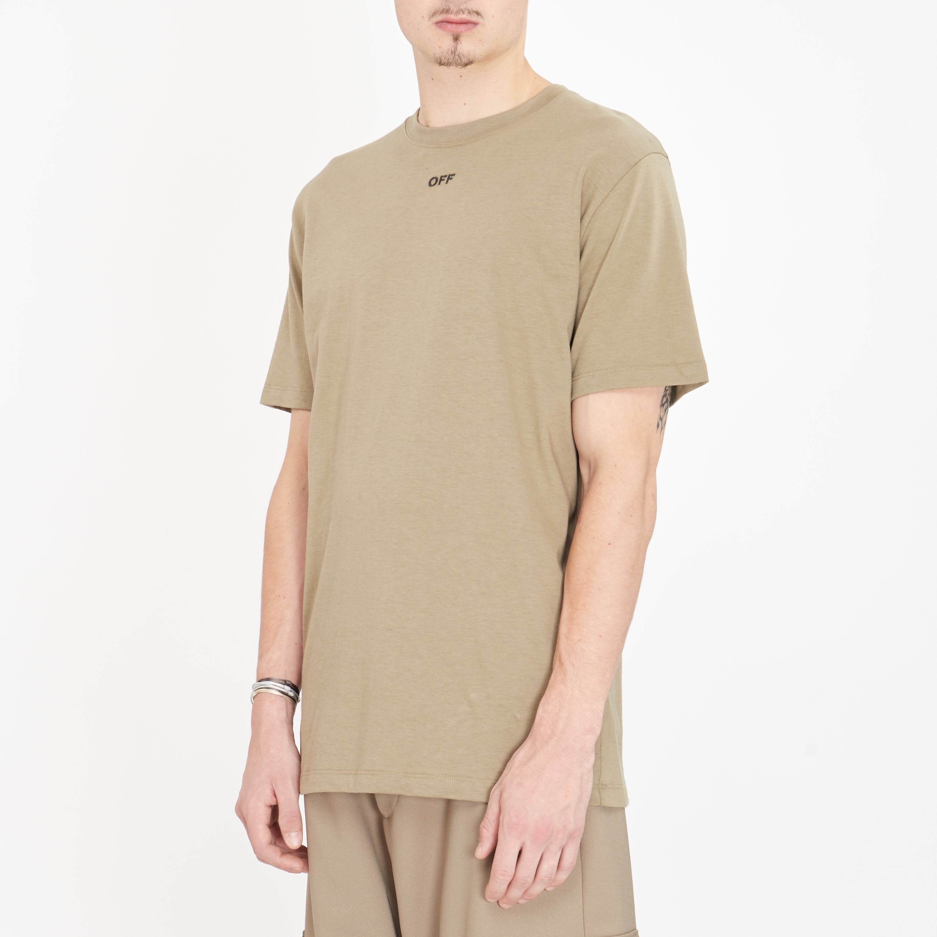 Tee Shirt Off-White Stitch Arrows Beige