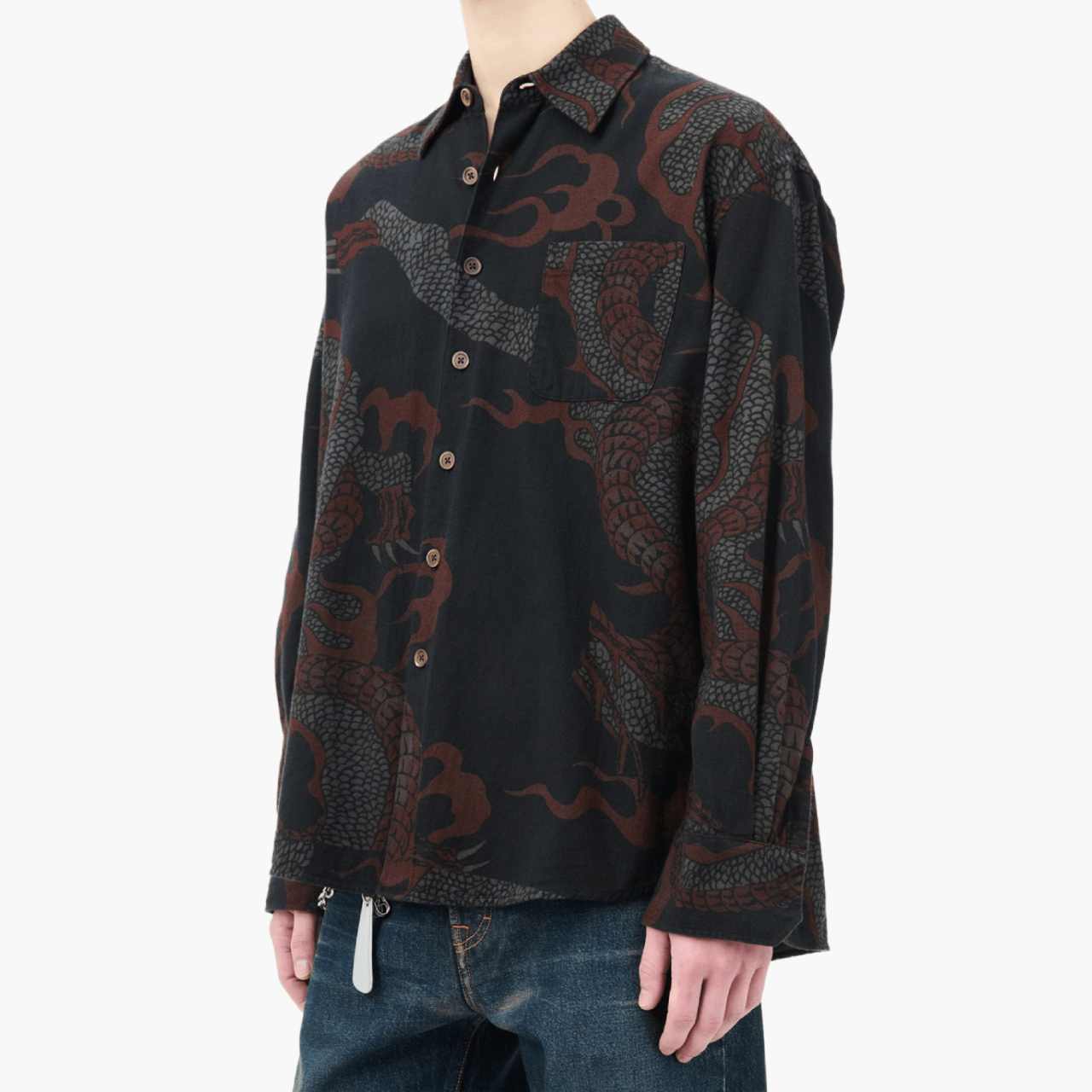 Our Legacy Above Shirt Brown Snake Print