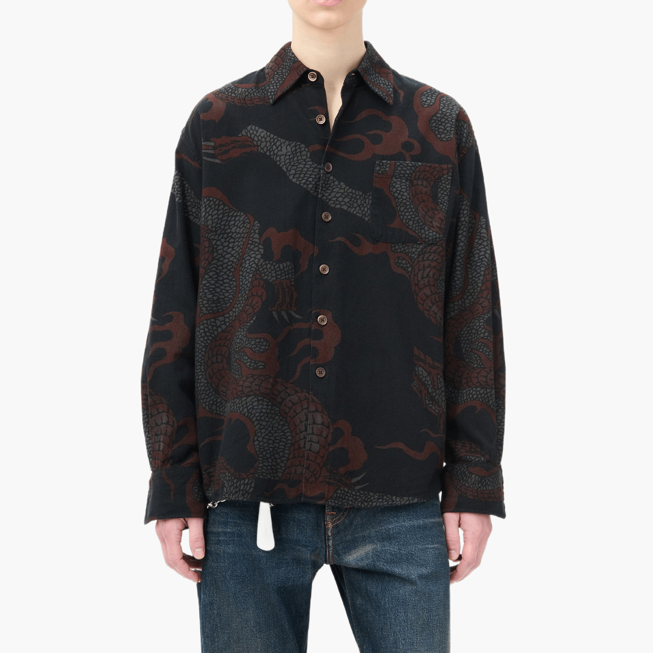 Our Legacy Above Shirt Brown Snake Print