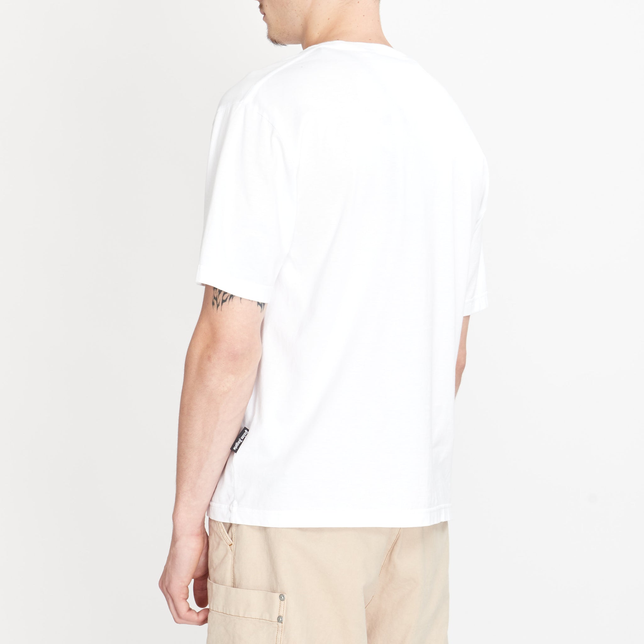T-shirt Palm Angels Broderie Monogram Blanc