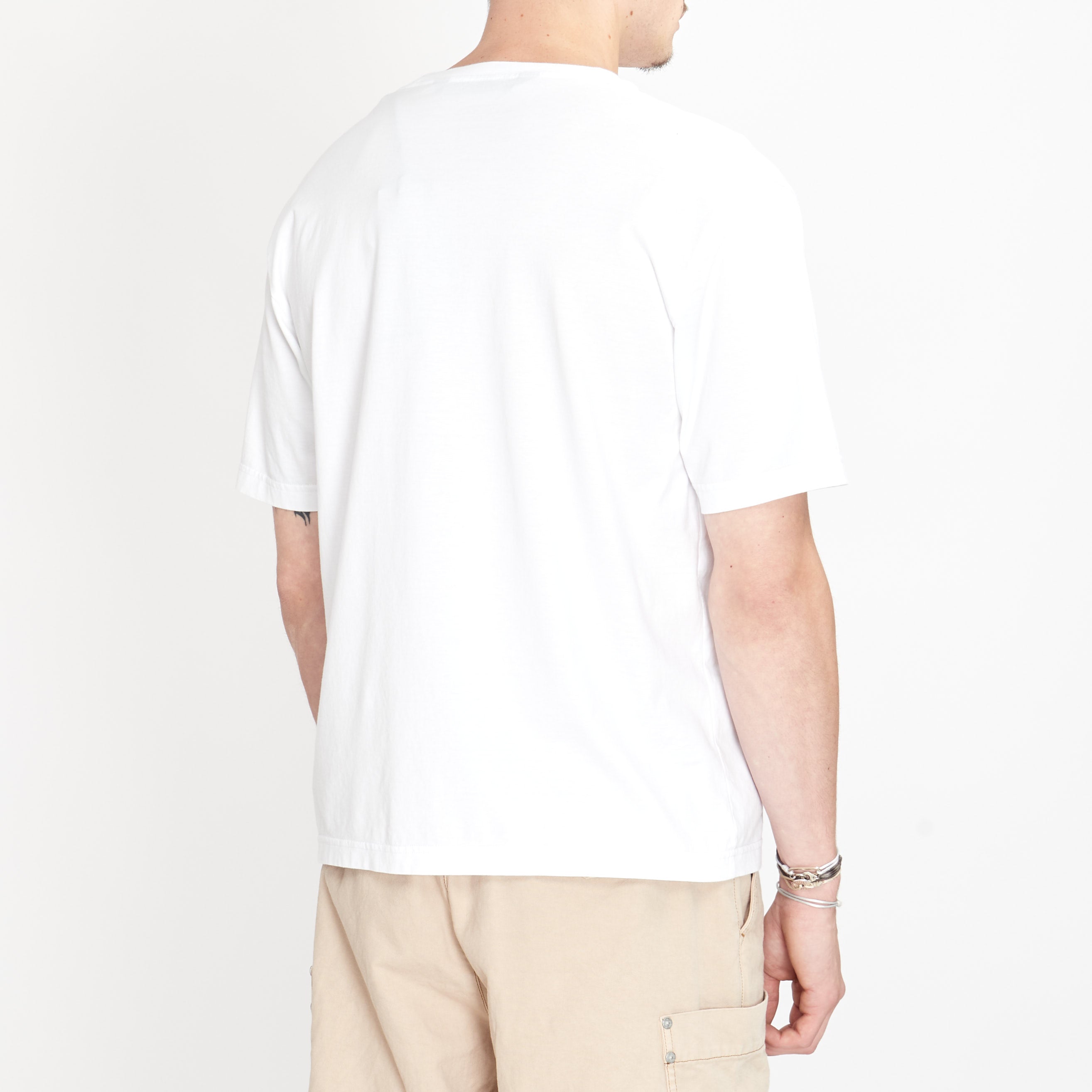 T-shirt Palm Angels Broderie Monogram Blanc