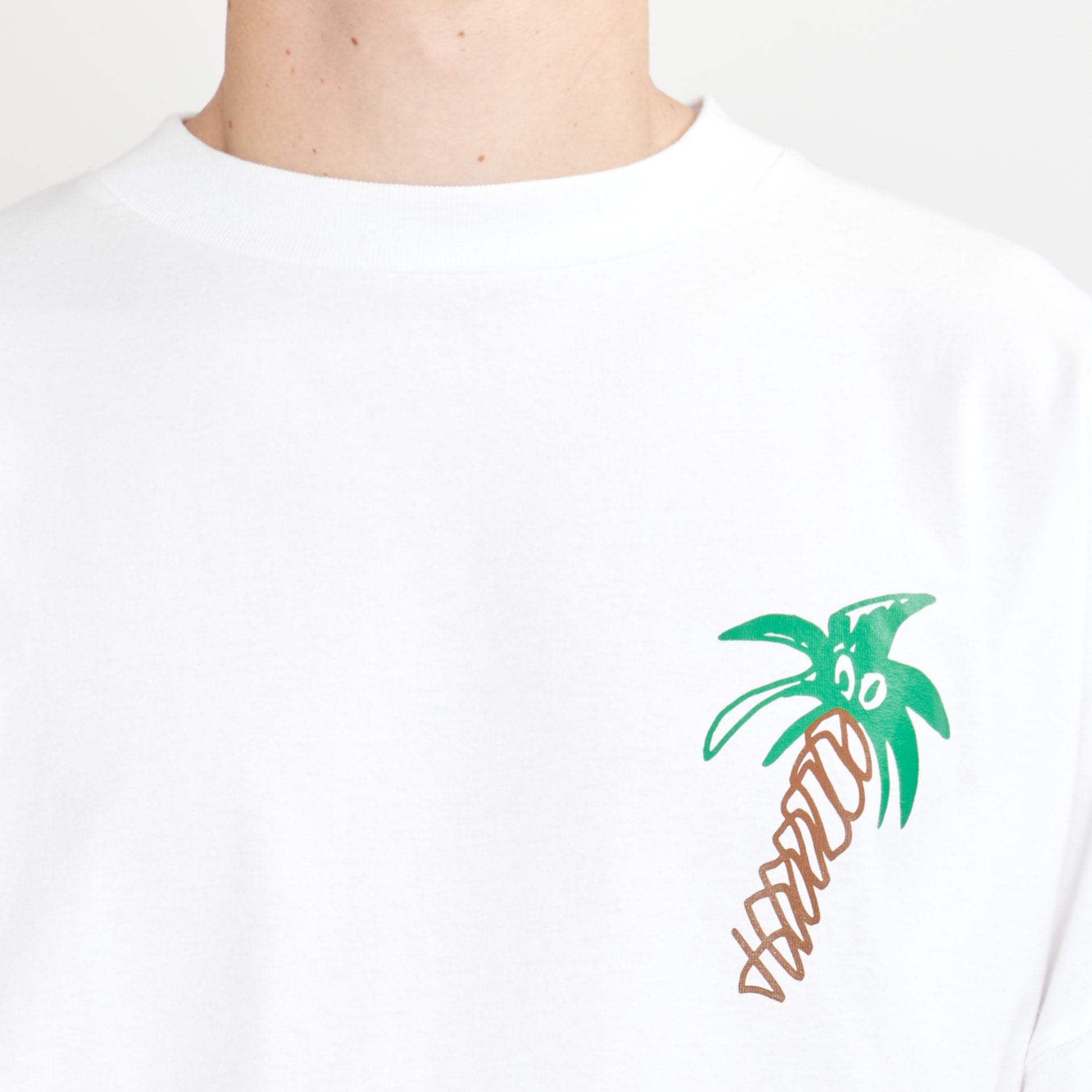 T-shirt Palm Angels Sketchy Palm Logo Blanc