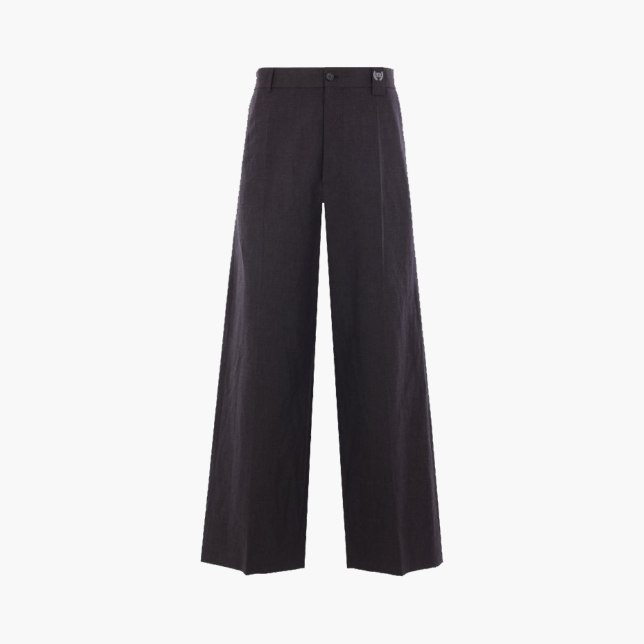 Pantalon Balenciaga Chambray noir oversize présenté à plat de face, coupe large et tissu texturé, photo produit Lesthete Concept Store.