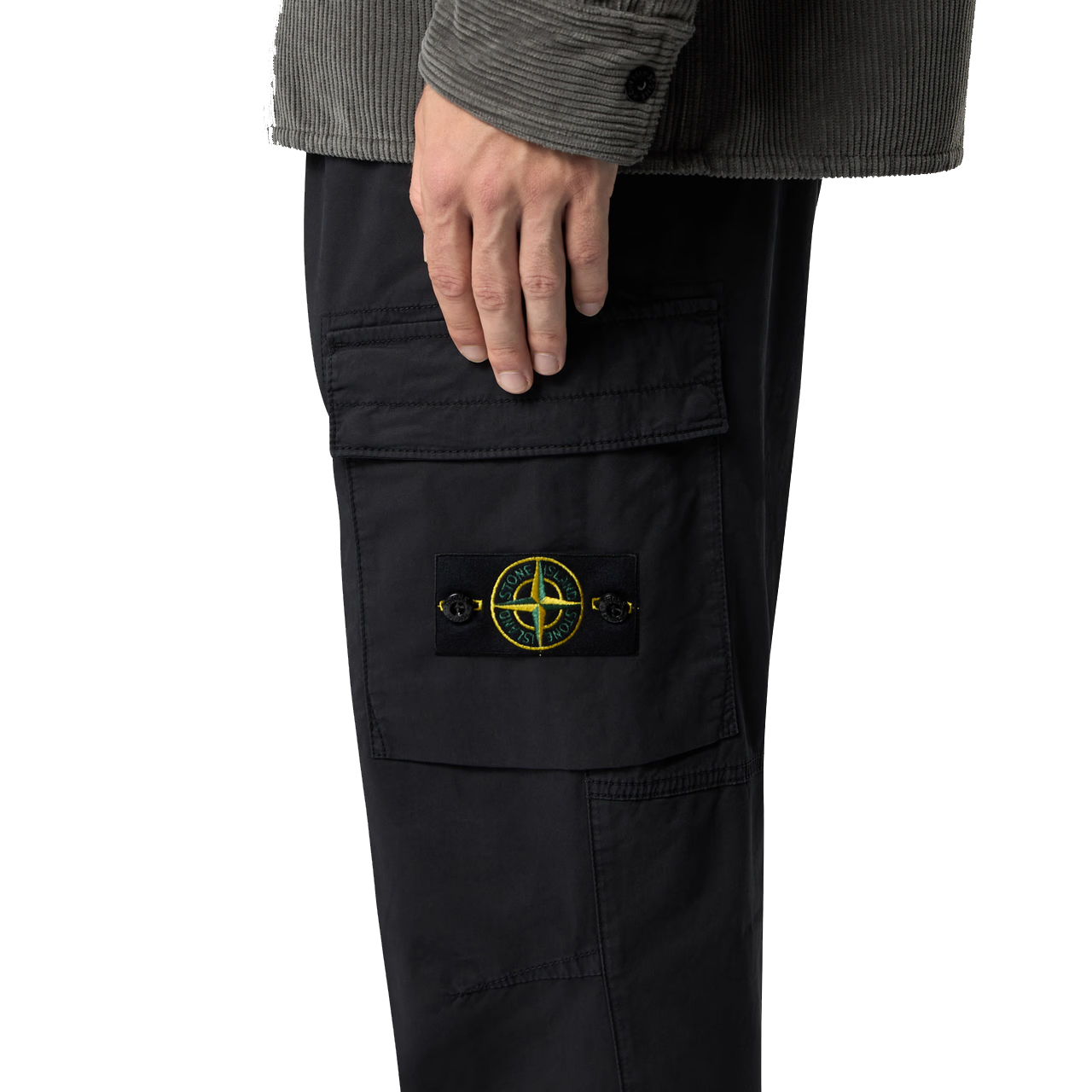 Pantalon cargo Stone Island Supima noir