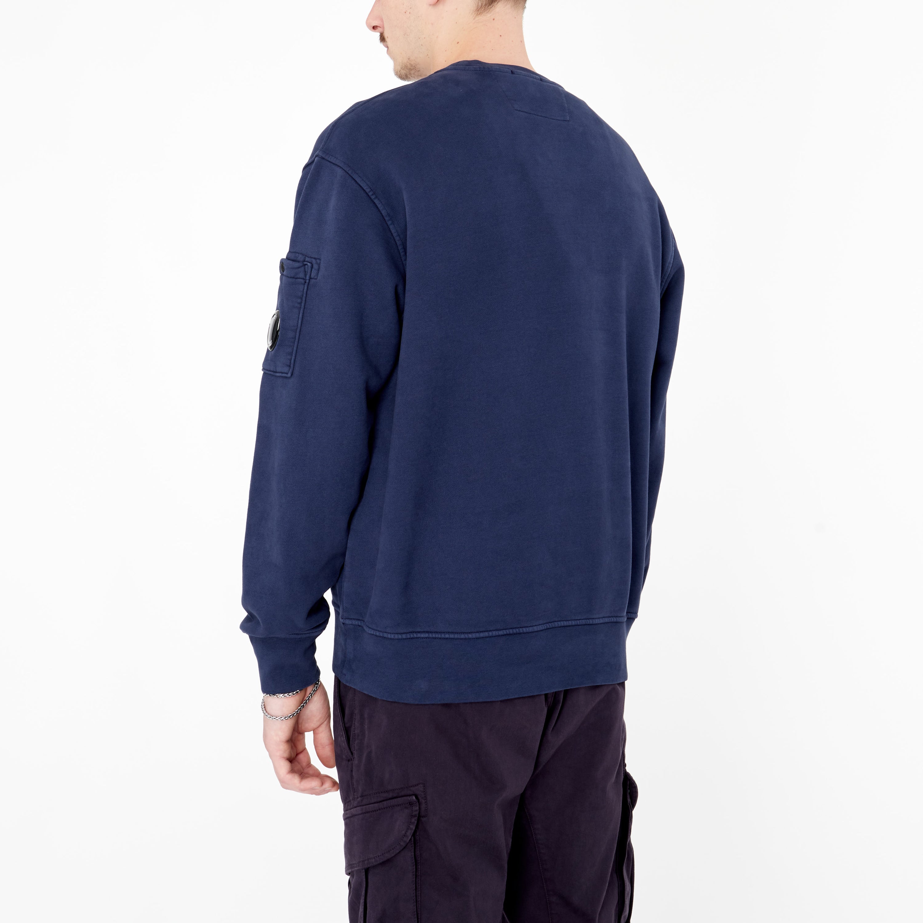 Sweatshirt Cp Company Diagonal Fleece Lens Estate Blue