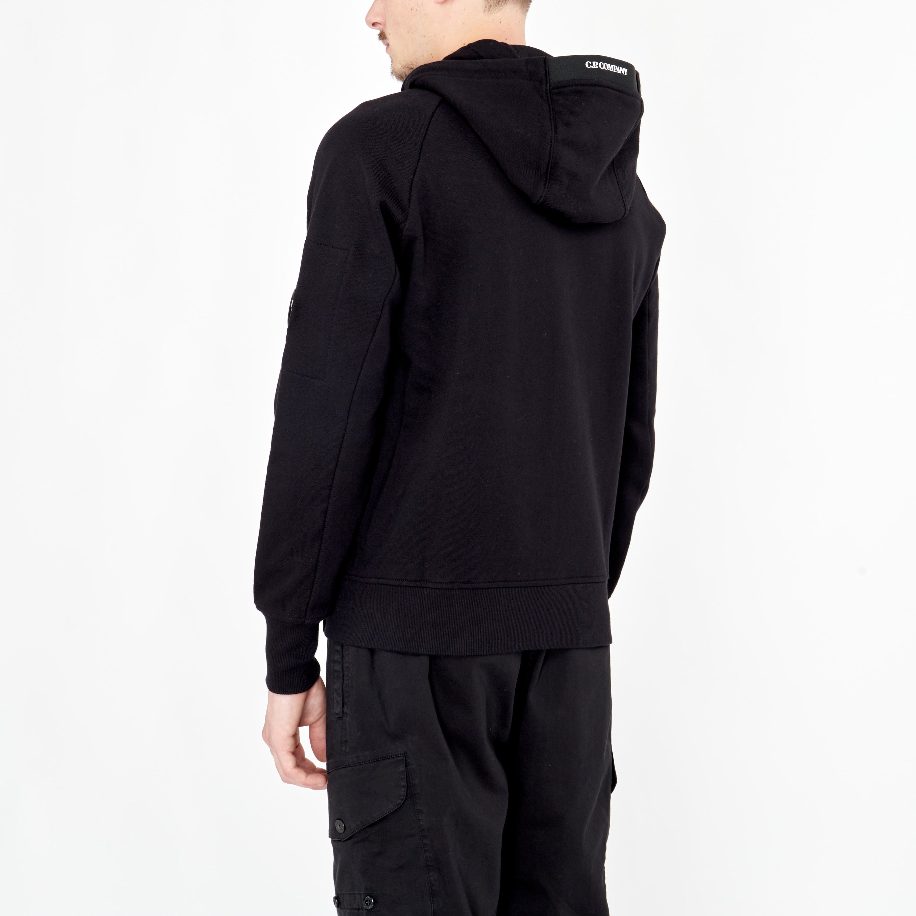 Sweatshirt à zip CP Company Hooded Noir