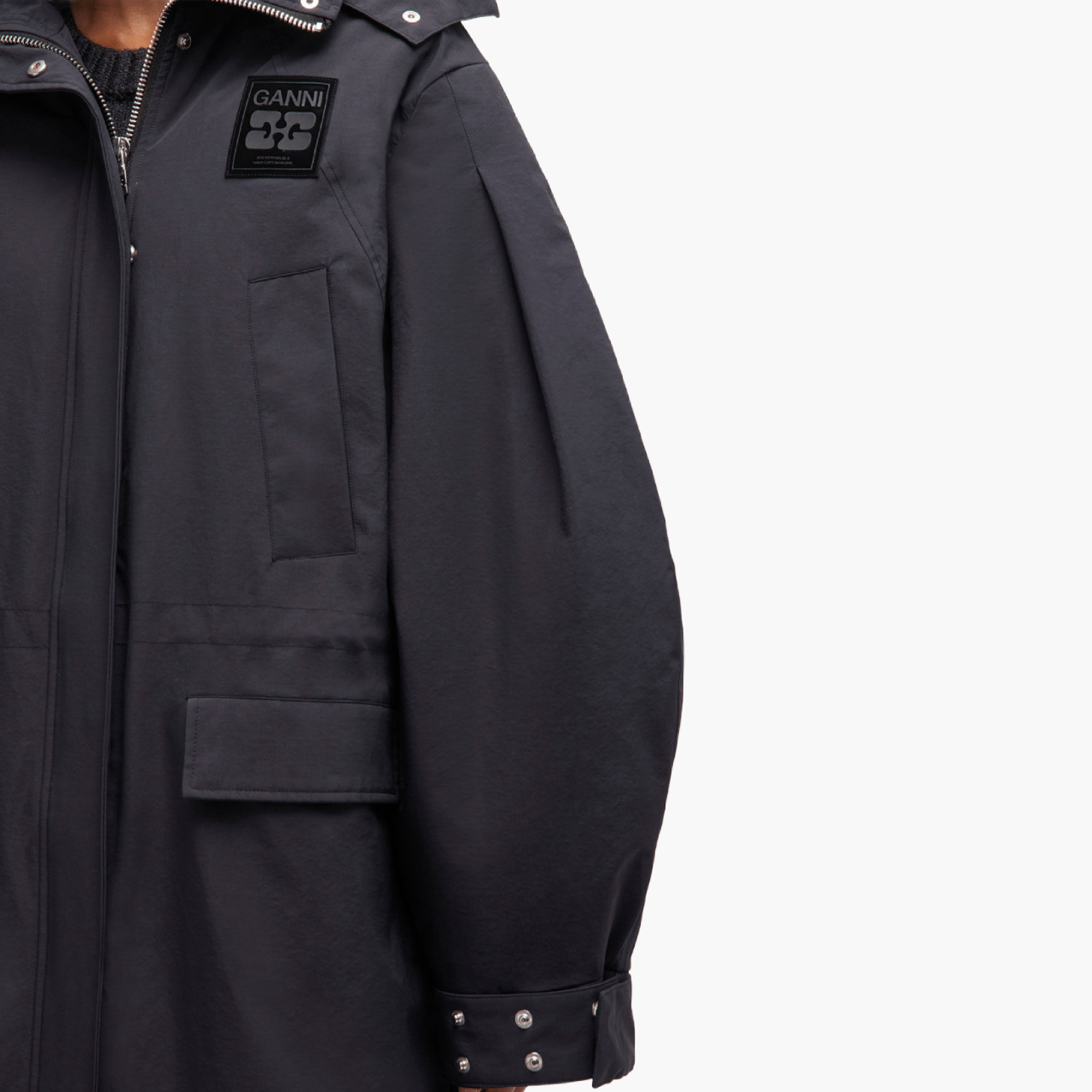 Parka Ganni 3 Couches Phantom Noir