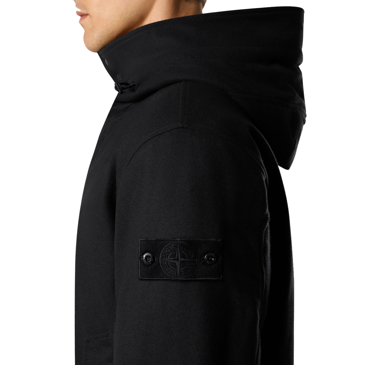 Parka Stone Island Ghost Flannel noire