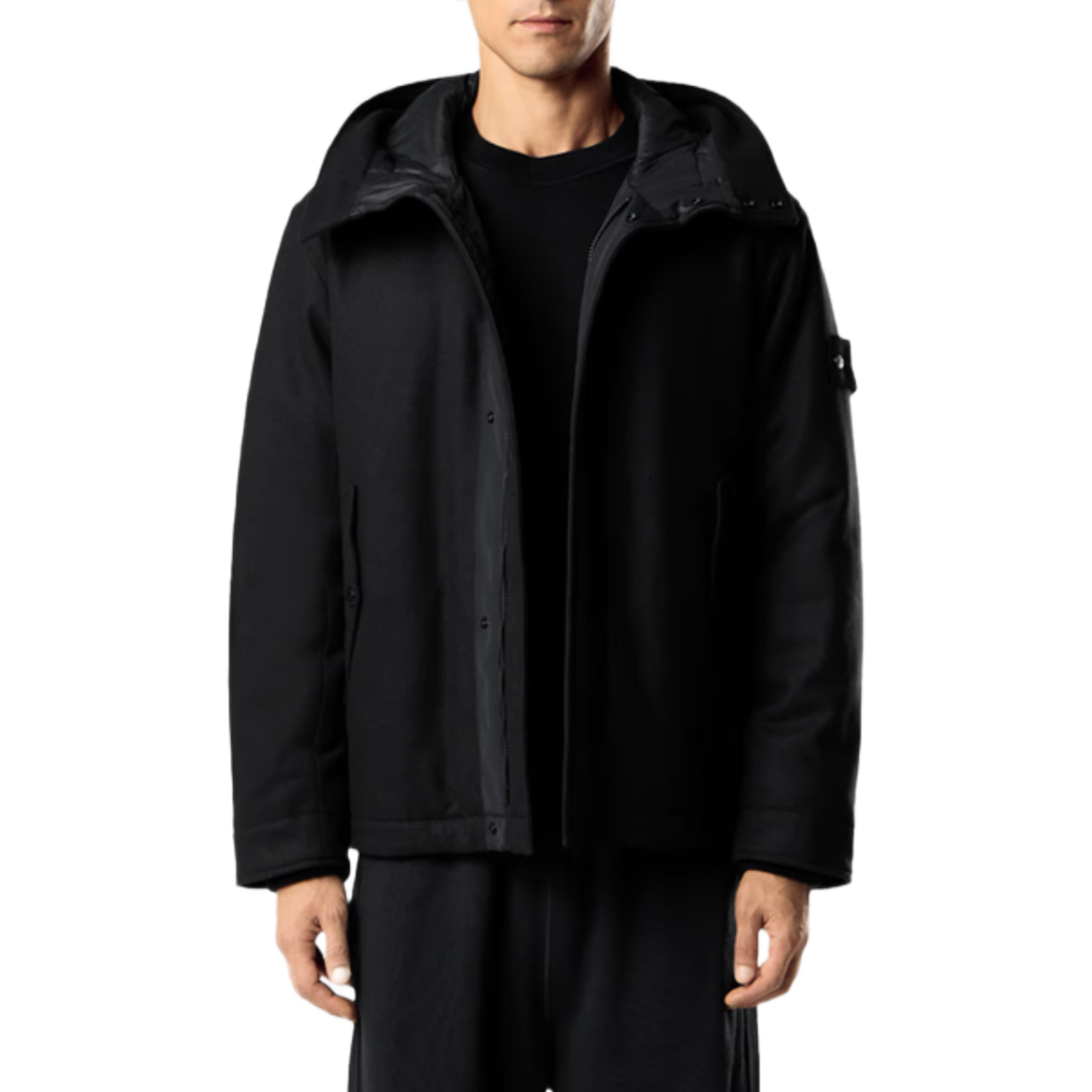 Parka Stone Island Ghost Flannel noire